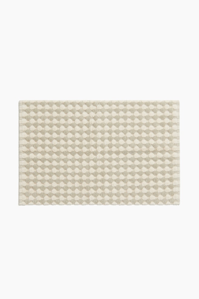 Patterned Cotton Bath Mat - Light dusty green/dotted - Home All | H&M US