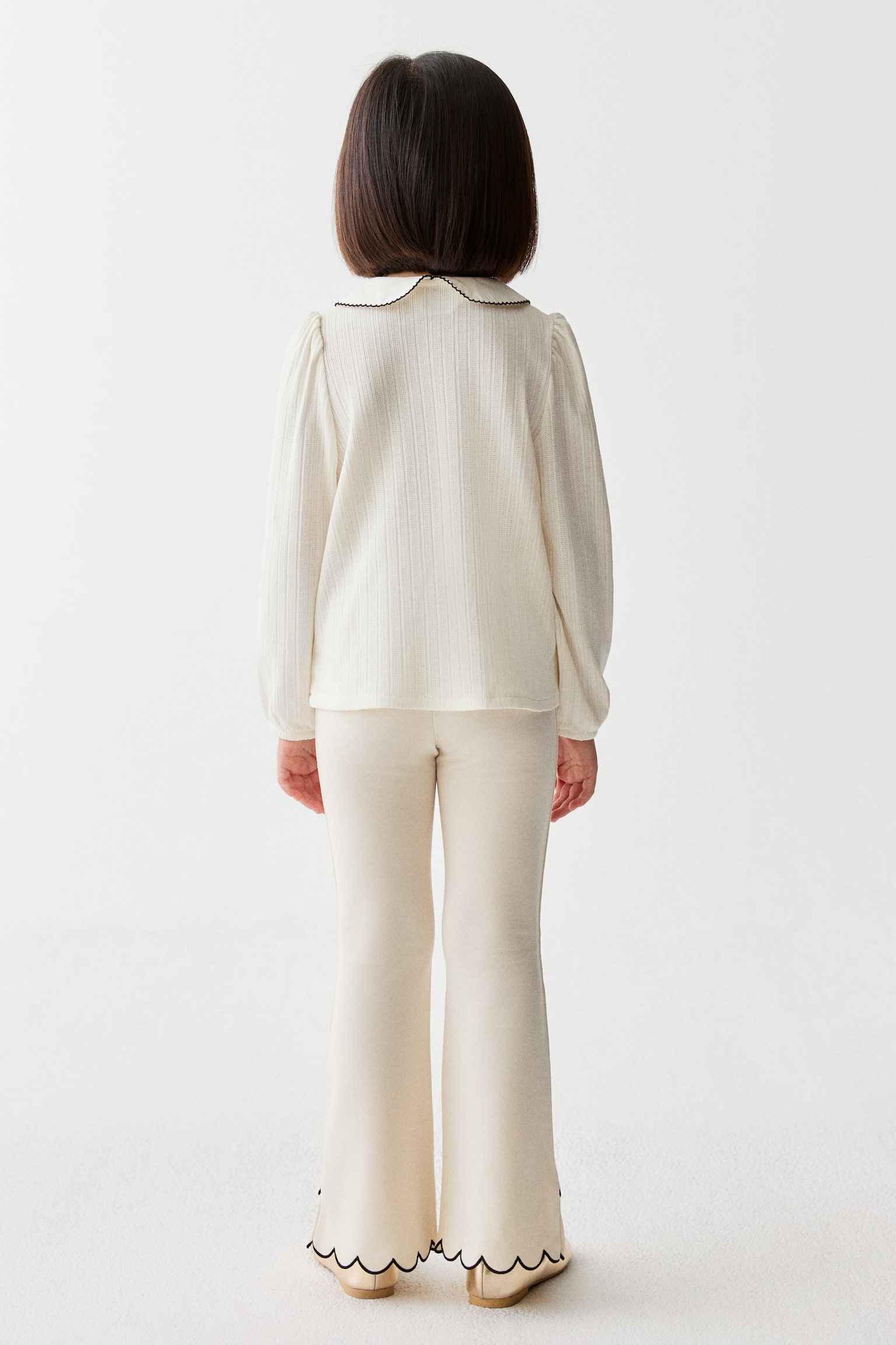 ポインテルニットブラウス - ホワイト/ブラック - 4