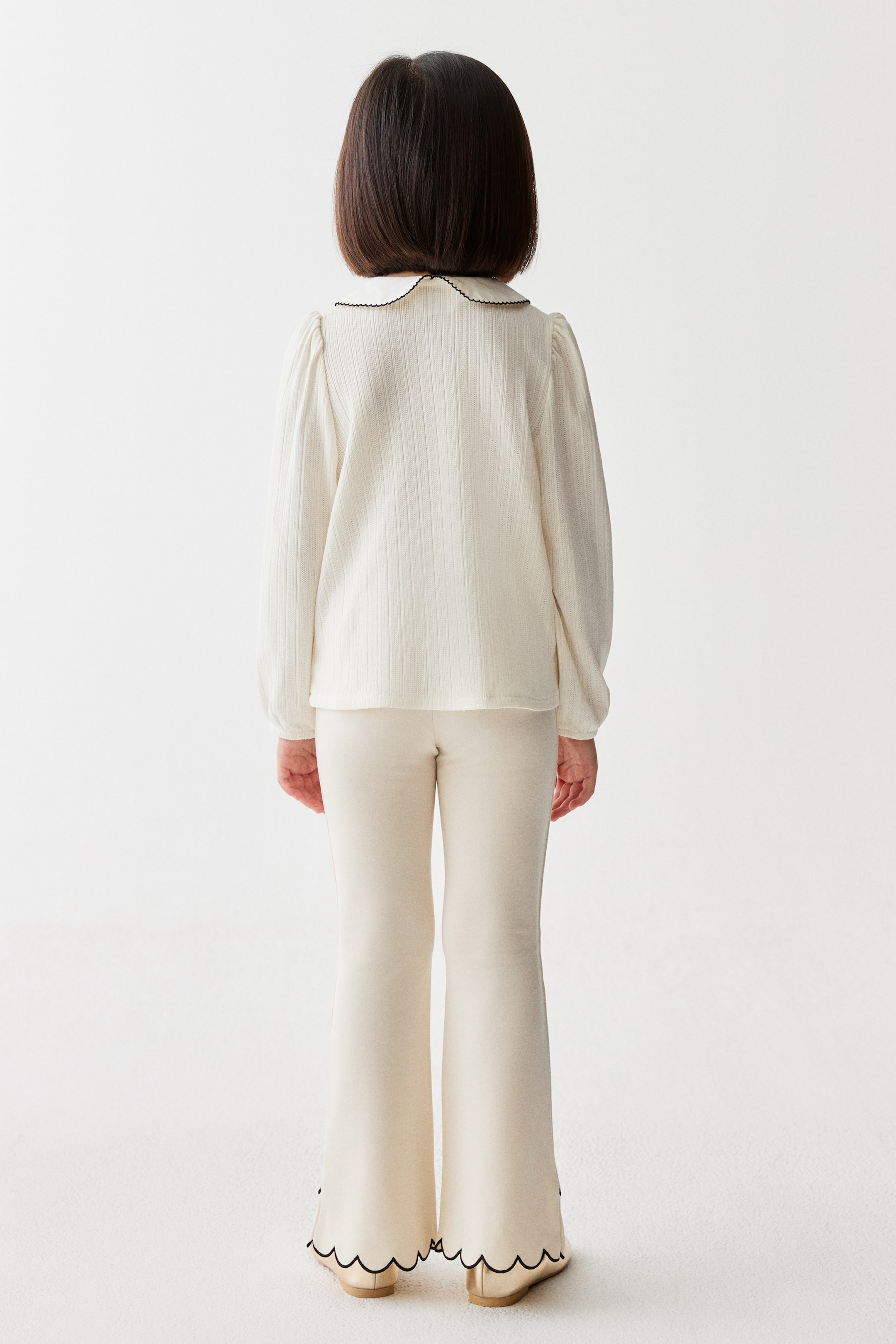 拡大画像を表示: ポインテルニットブラウス - ホワイト - Kids | H&M JP 3