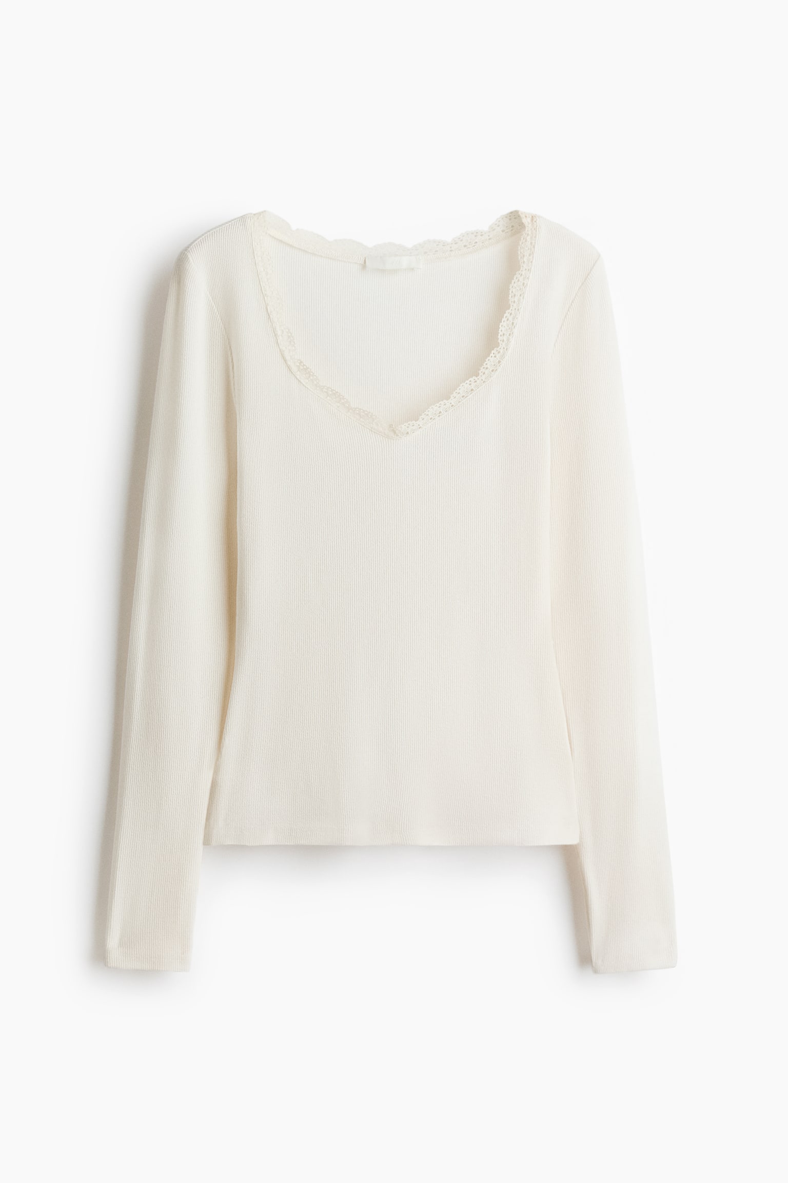 Ribbed jersey top - White - 2