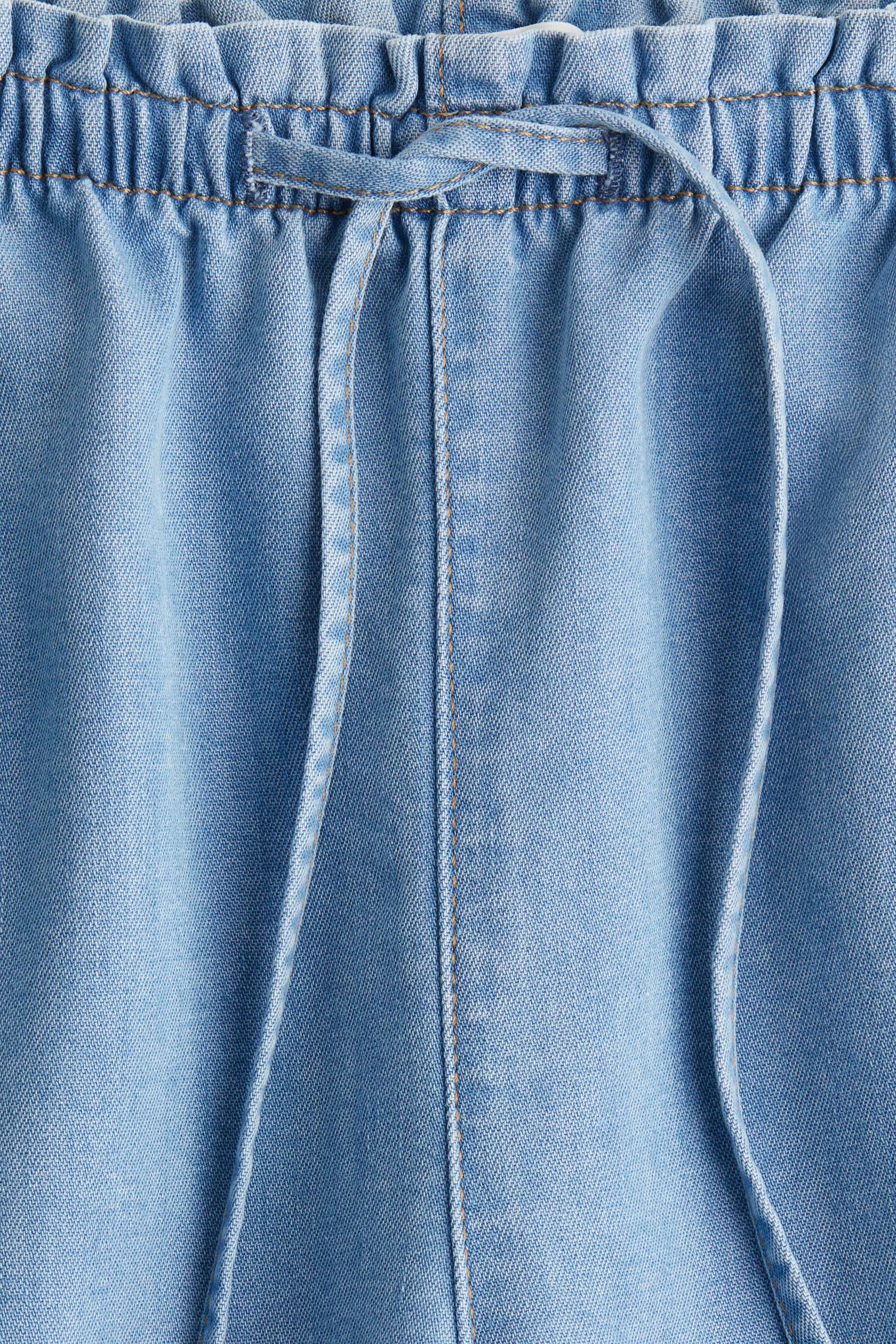 Denim pull-on trousers