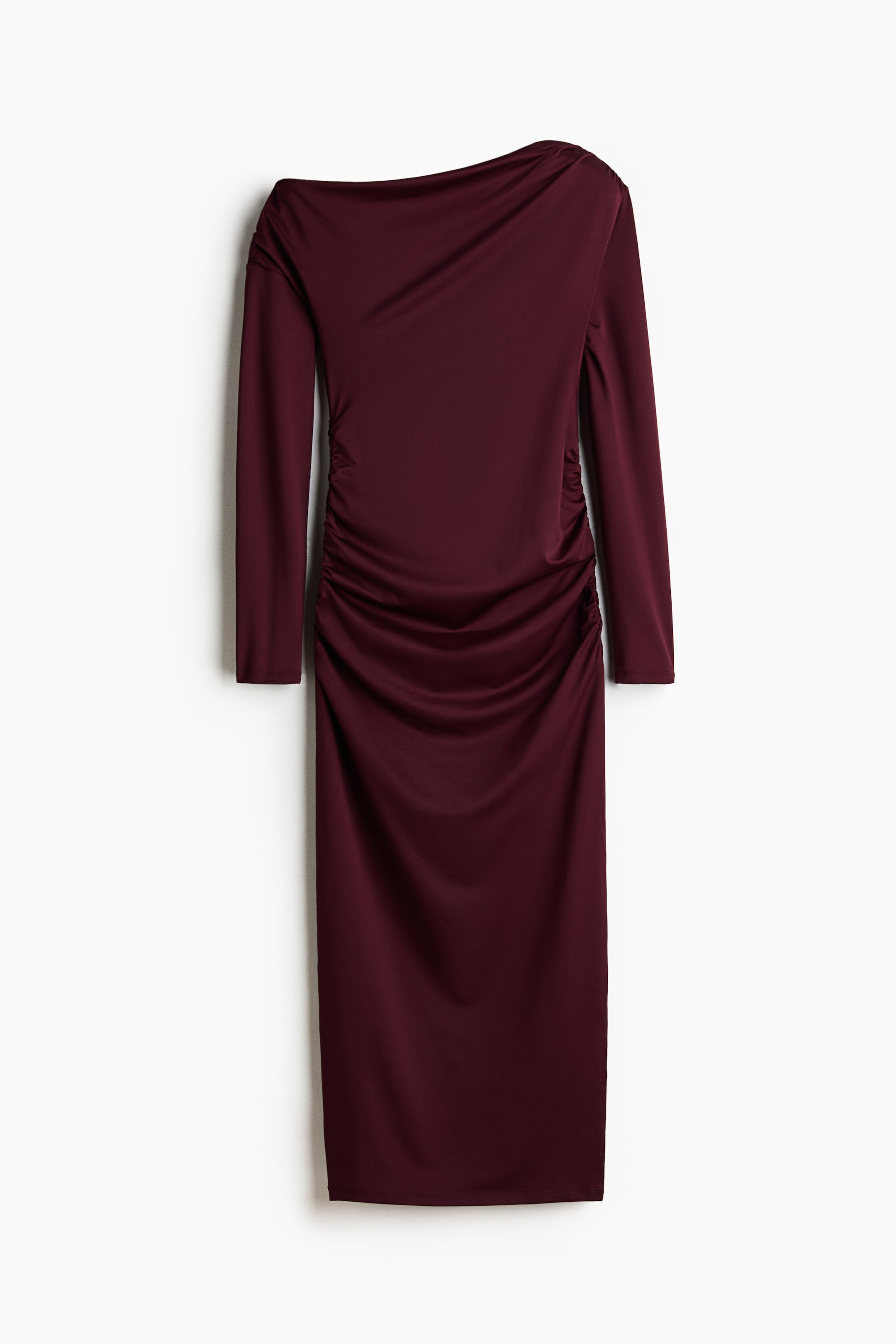 Visa större bild: Draped one-shoulder dress - Vinröd - DAM | H&M FI 5