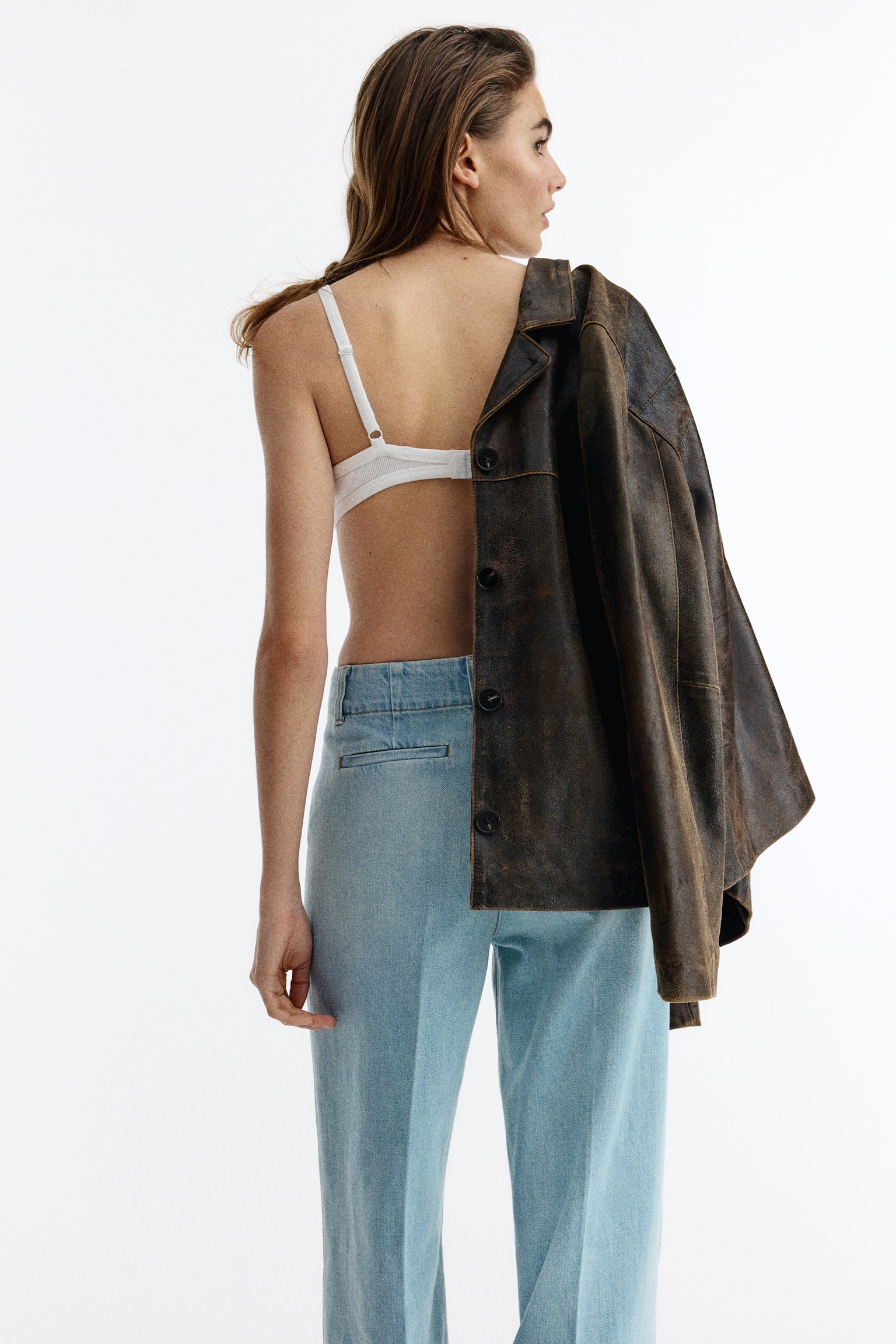 Straight High Jeans - כחול ג'ינס בהיר/לבן/כחול ג'ינס/כחול ג'ינס - 5