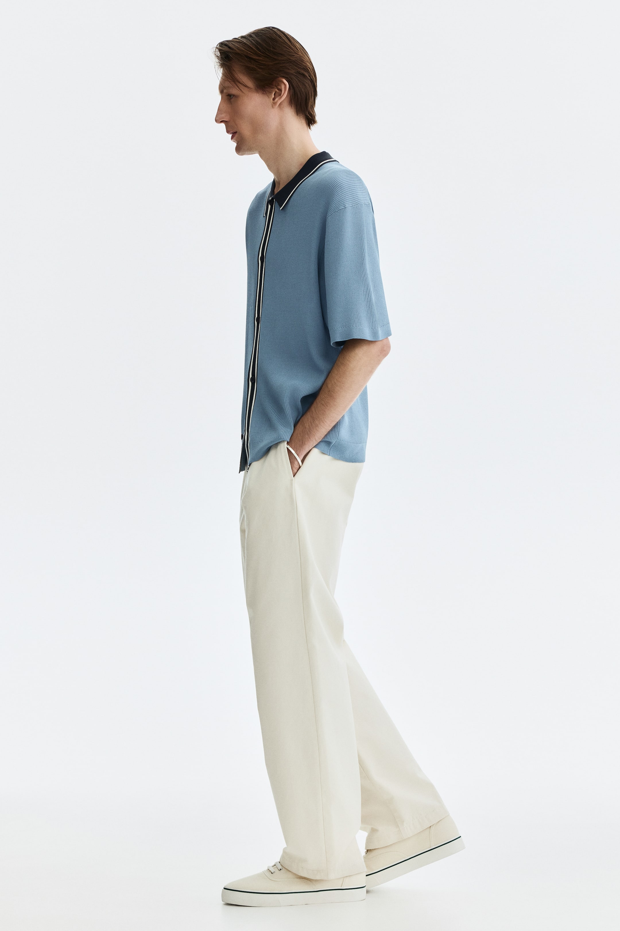 Regular-Fit Rib-Knit Shirt