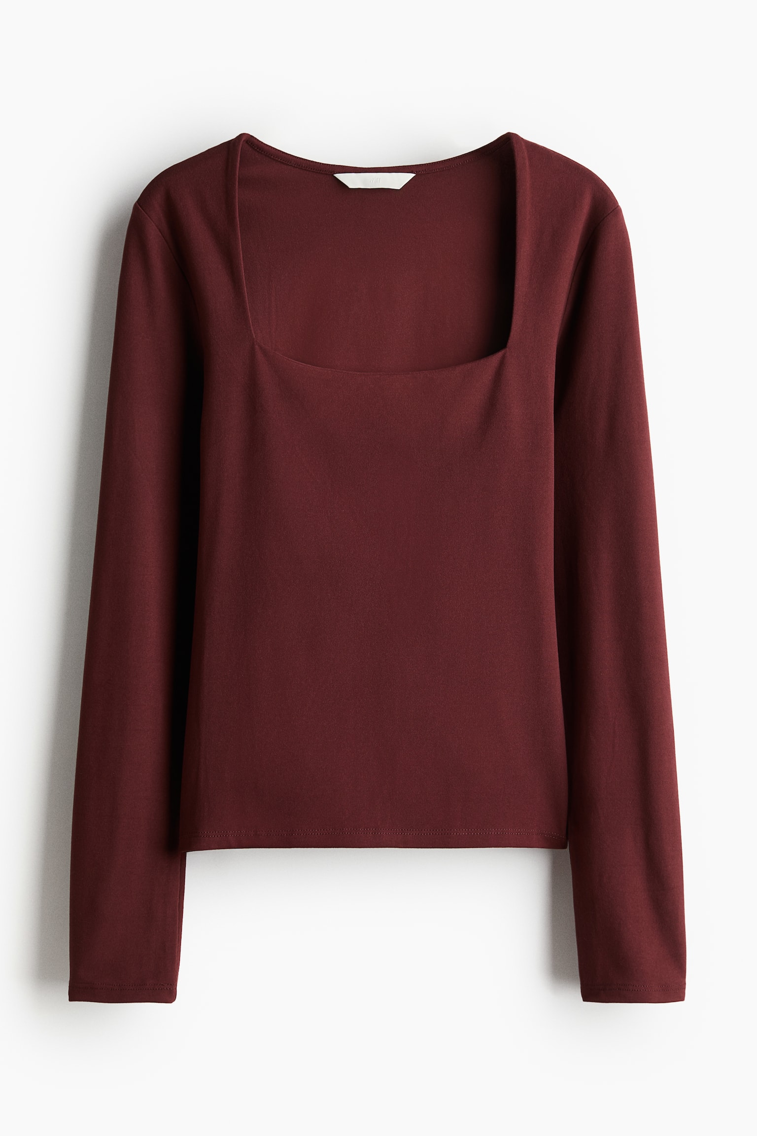 Long-sleeved jersey top - Burgundy/Black/Cream/Black/Brown/Dark khaki green/Dark turquoise - 2