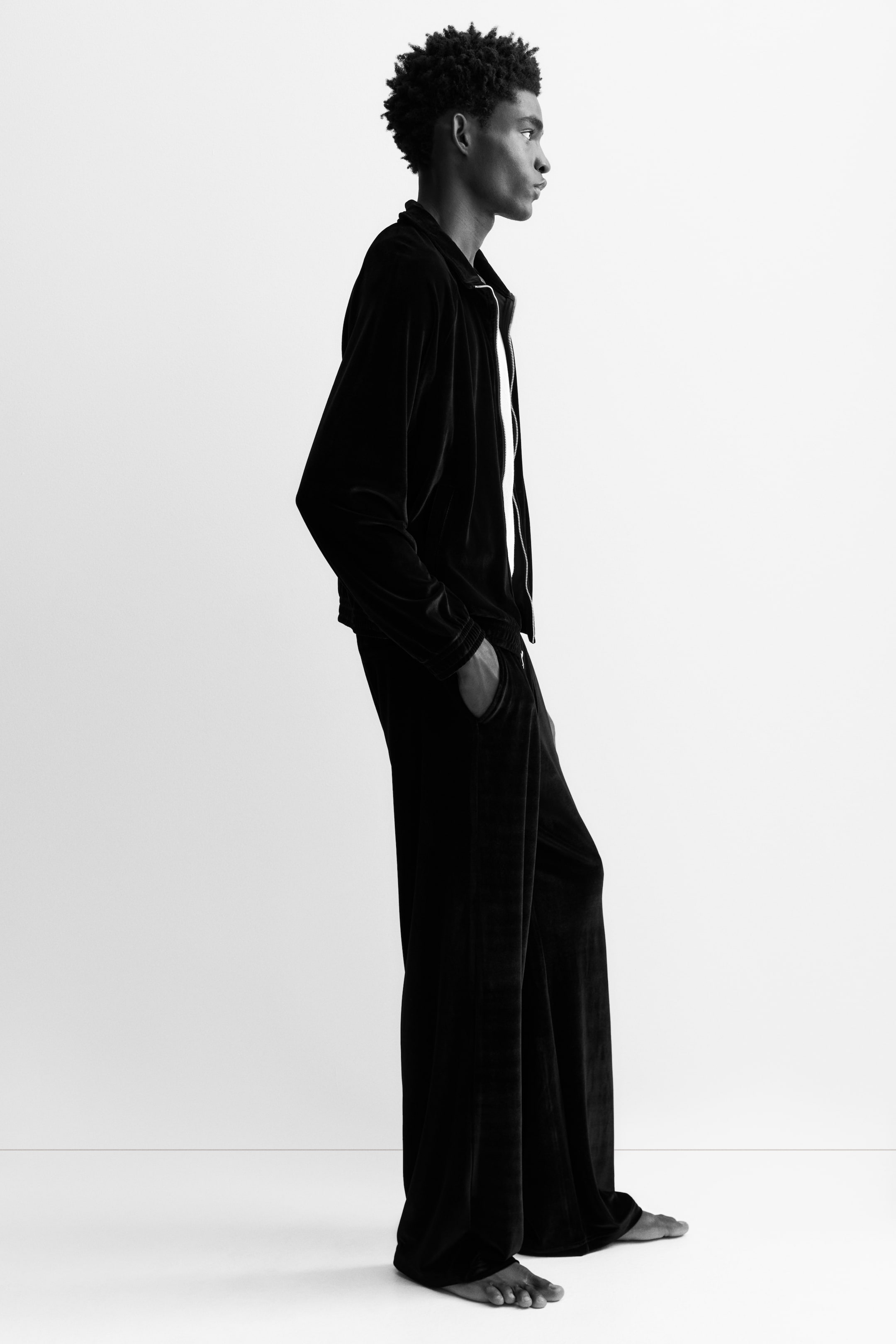 View larger image: Velour tracksuit - Black - Men | H&M IN 3