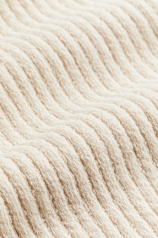 Rib-knit top - Light beige/Dark grey - 4