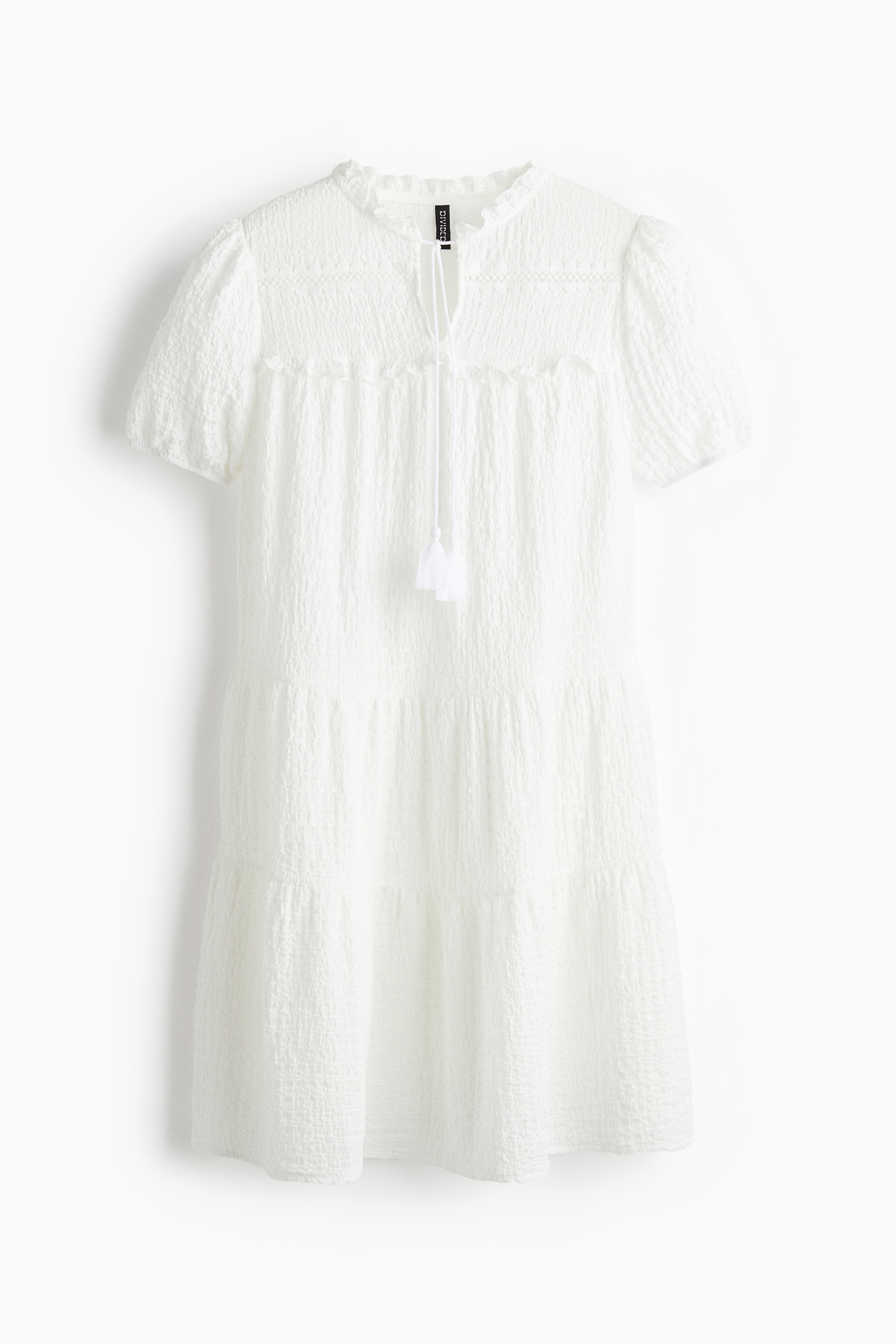 Crinkled kjole i jersey - Hvid