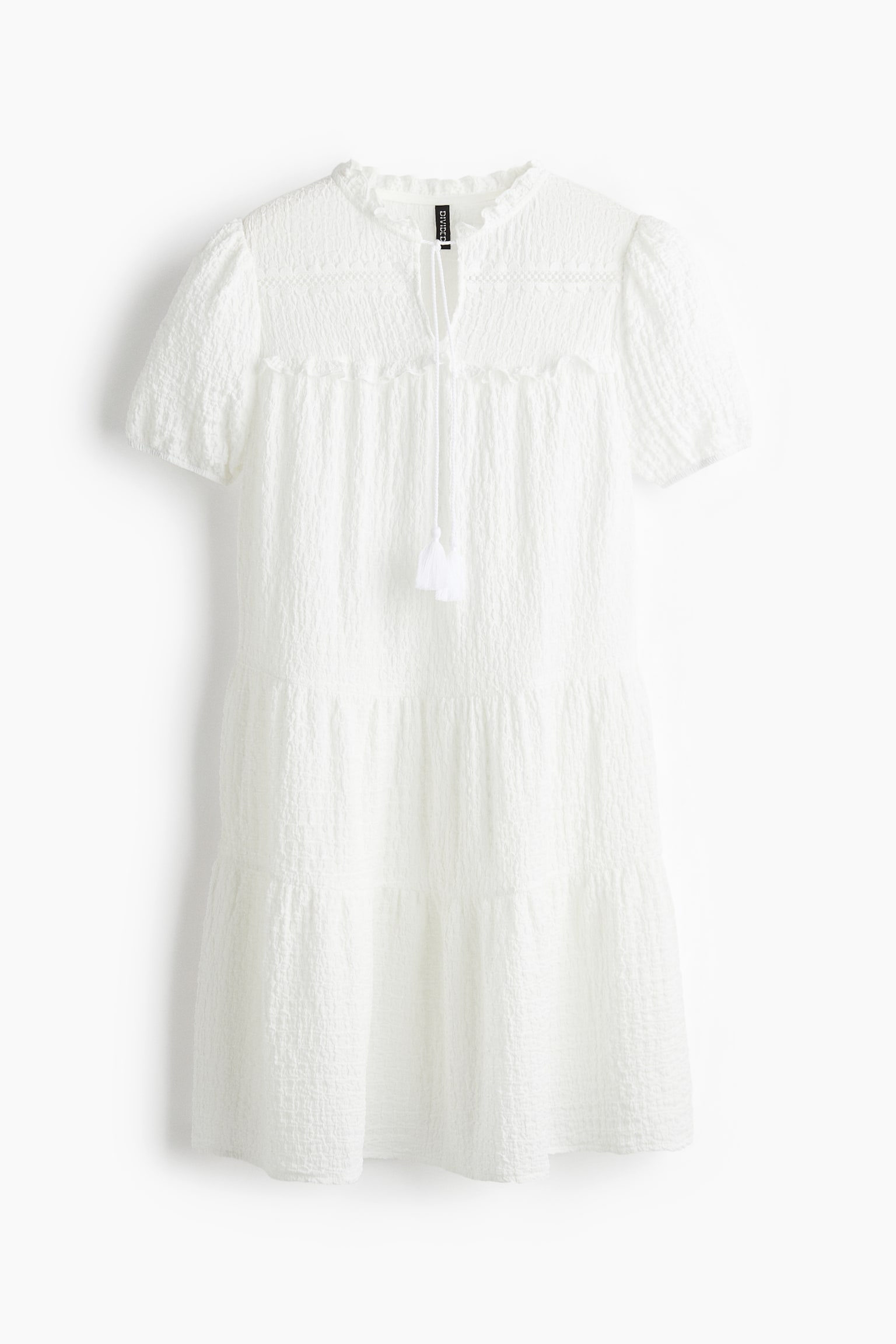 Женское платье H&M Crinkled Jersey Dress, цвет: Белый — фото 1