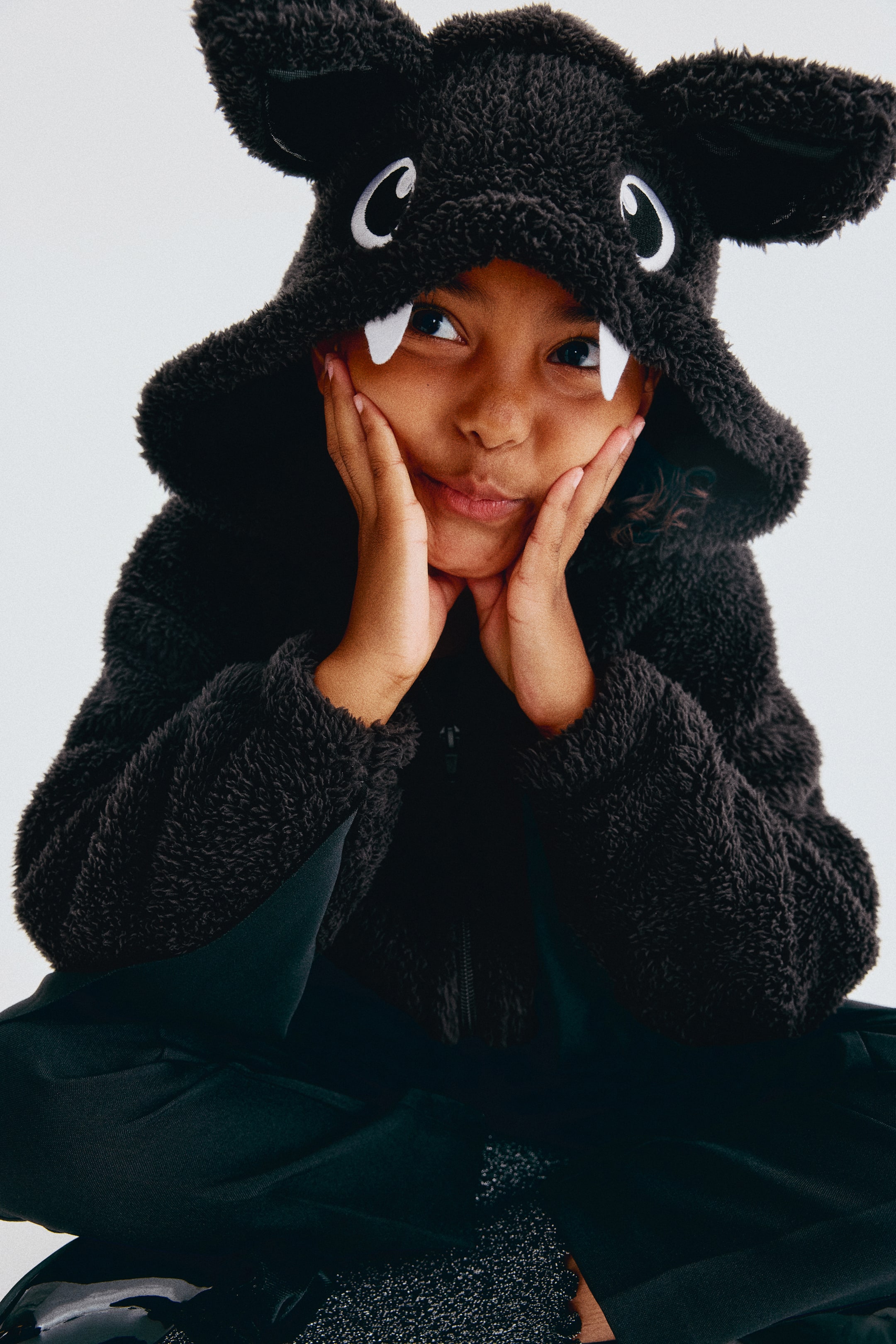 Appliquéd Pile Hooded Jacket