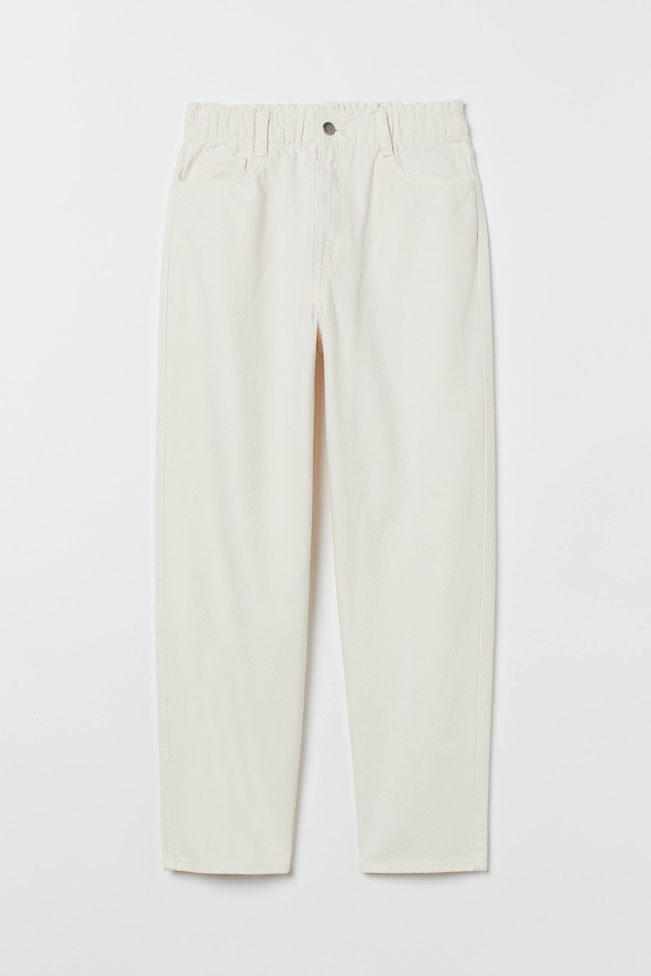 High Waist Twill Pants - Cream - Ladies | H&M US