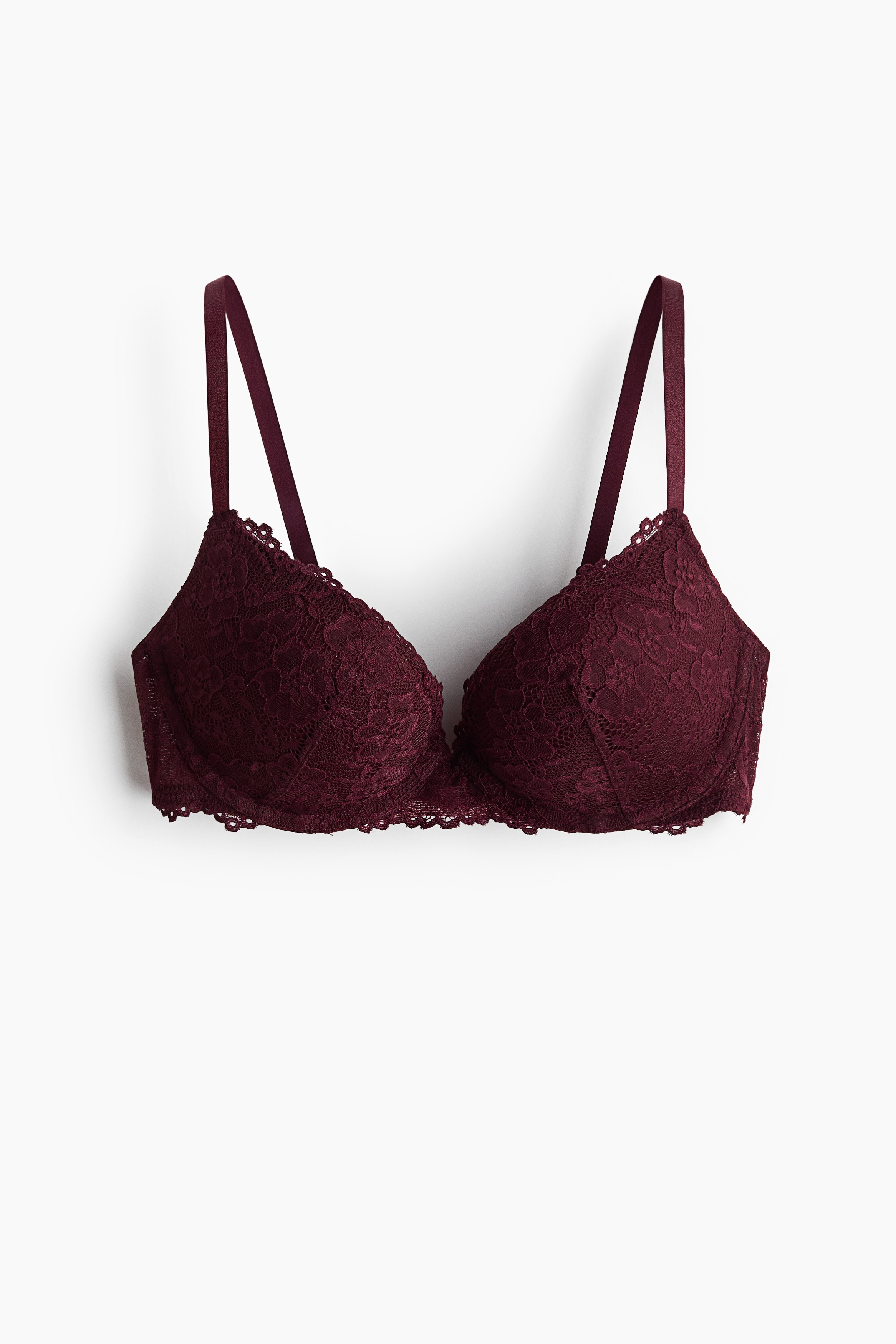 Lace super push-up bra - Burgundy/Black/Navy blue/Light pink/Light pink/White