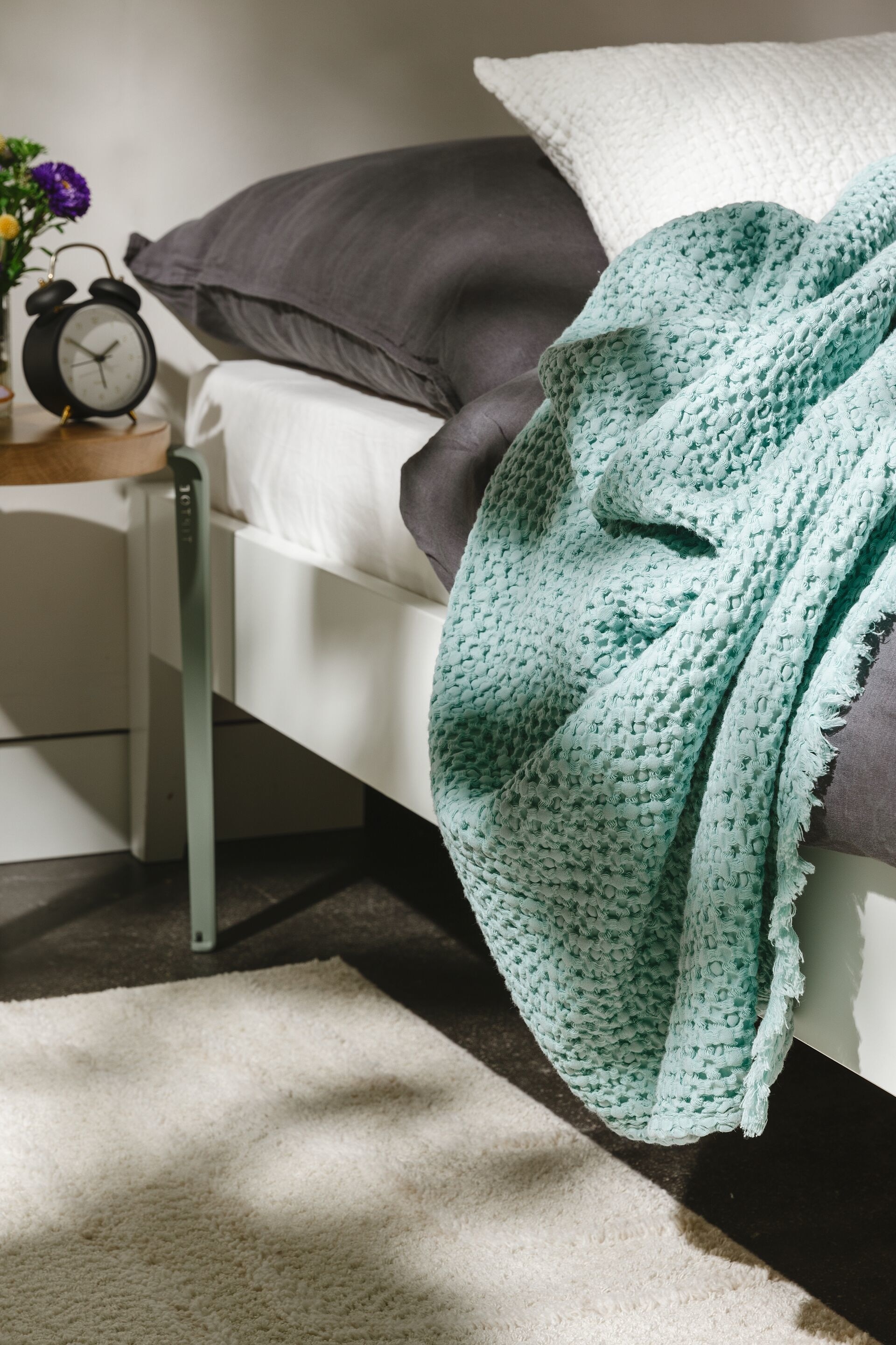 Plaid In Cotone Cloe - Turchese/Azzuro/Blu/grigio/Beige/Crema/Viola