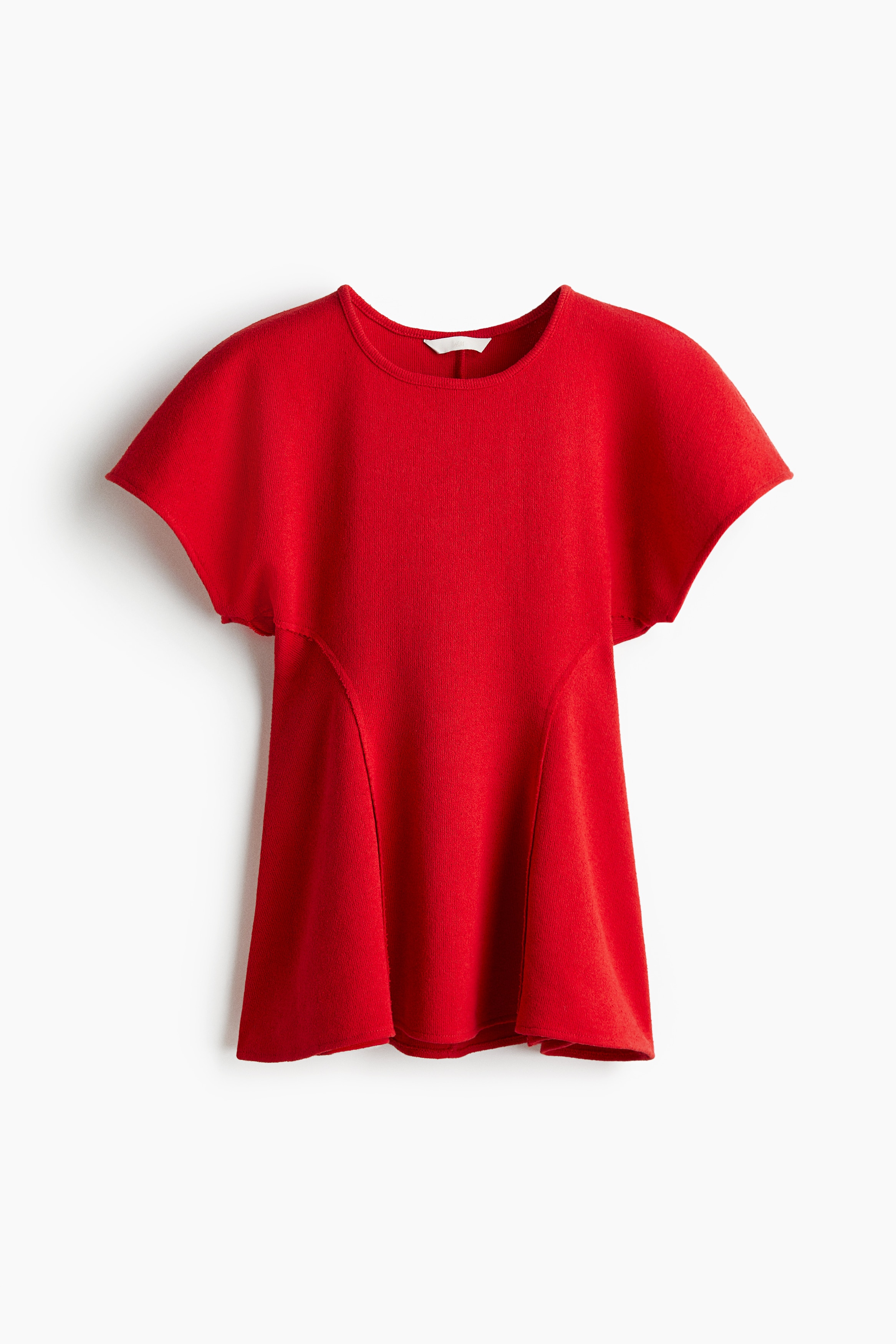 Top évasé en maille fine - Rouge vif