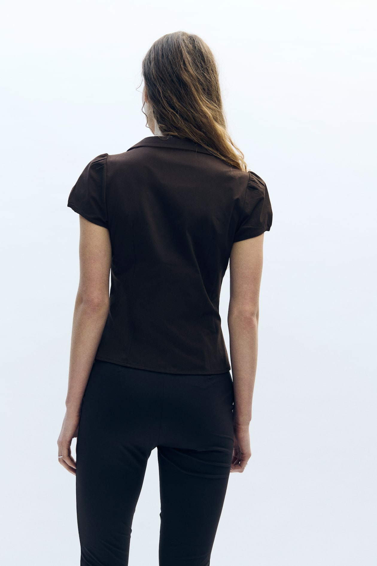 Button-Front Top with Collar - image 3