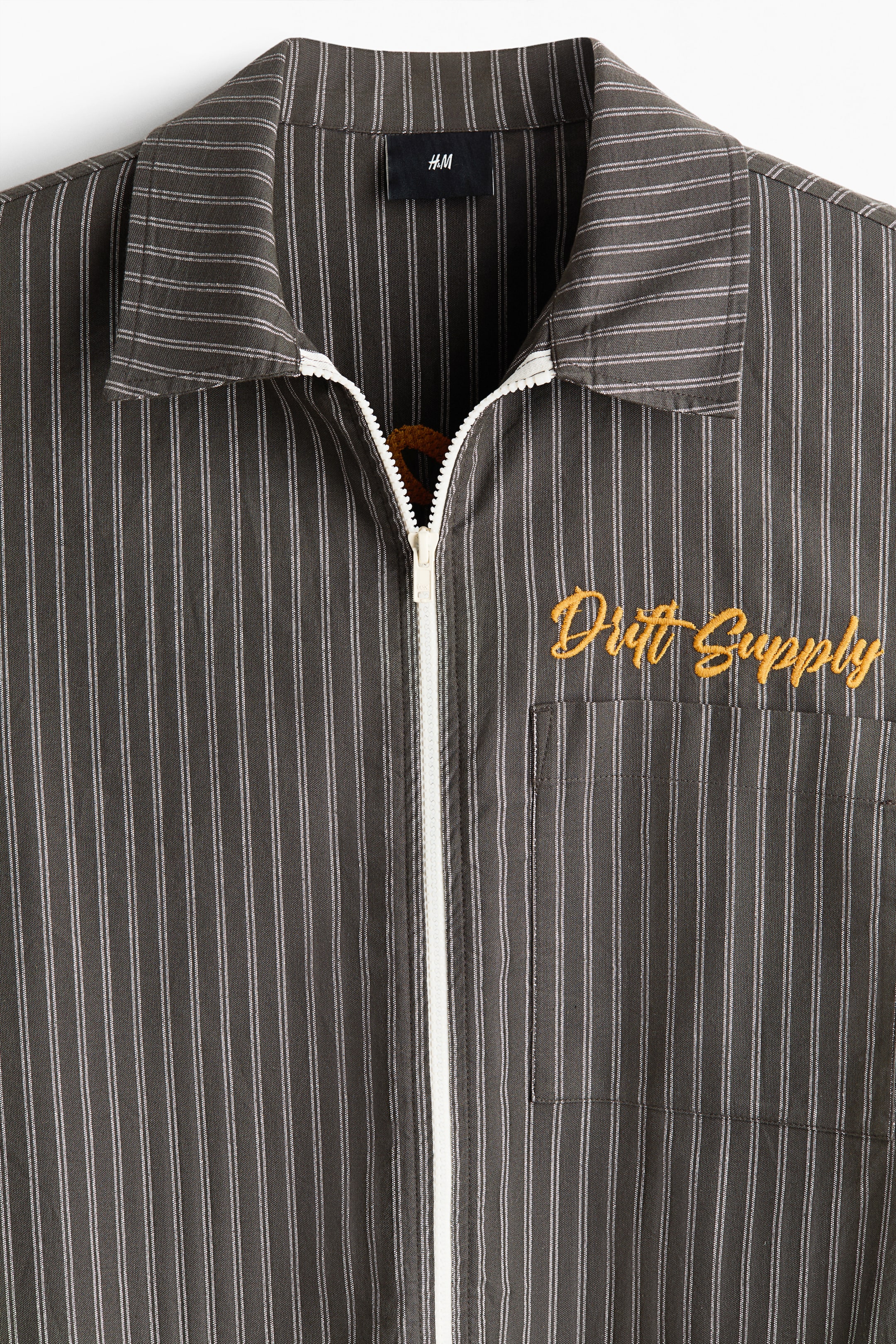H&M Embroidered Cotton Overshirt — фото 7