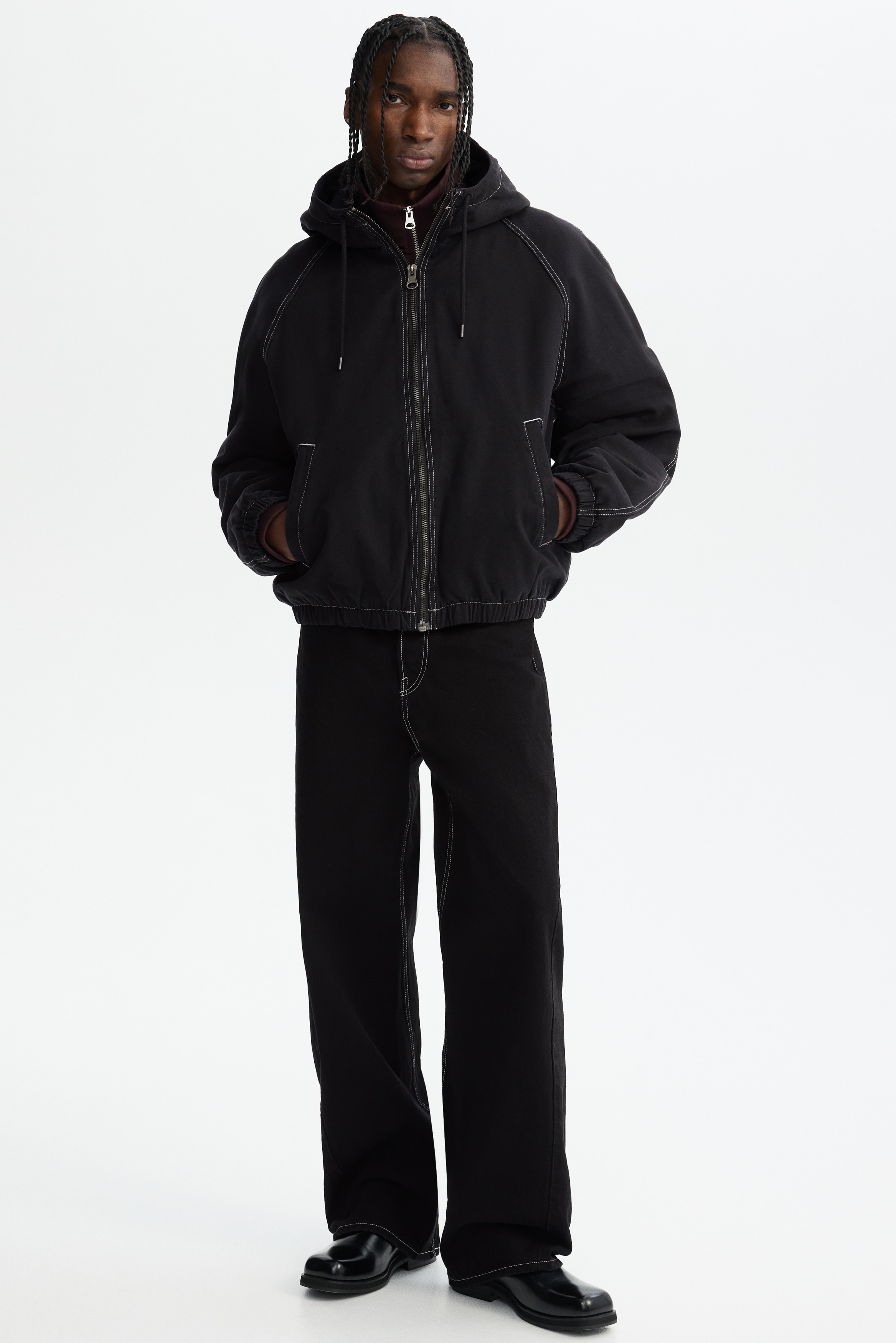 Padded canvas jacket - Black - Men | H&M US