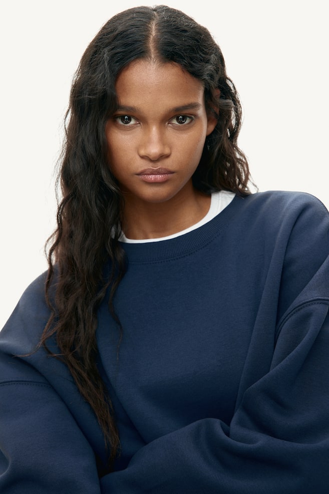 Oversized sweatshirt - Navy blue/Dark greige/Black/Dark red/Light grey marl/Light turquoise - 6