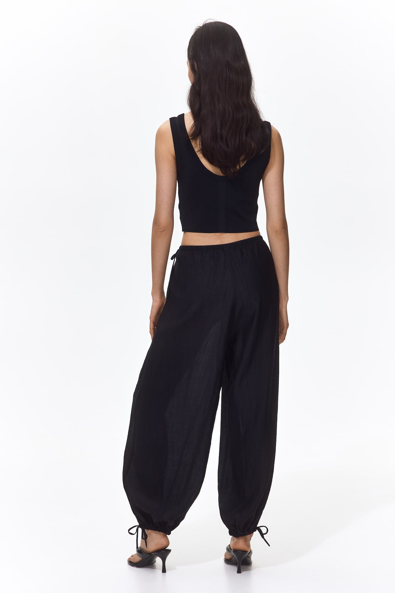 Balloon-Leg Pants with Drawstring - image 2
