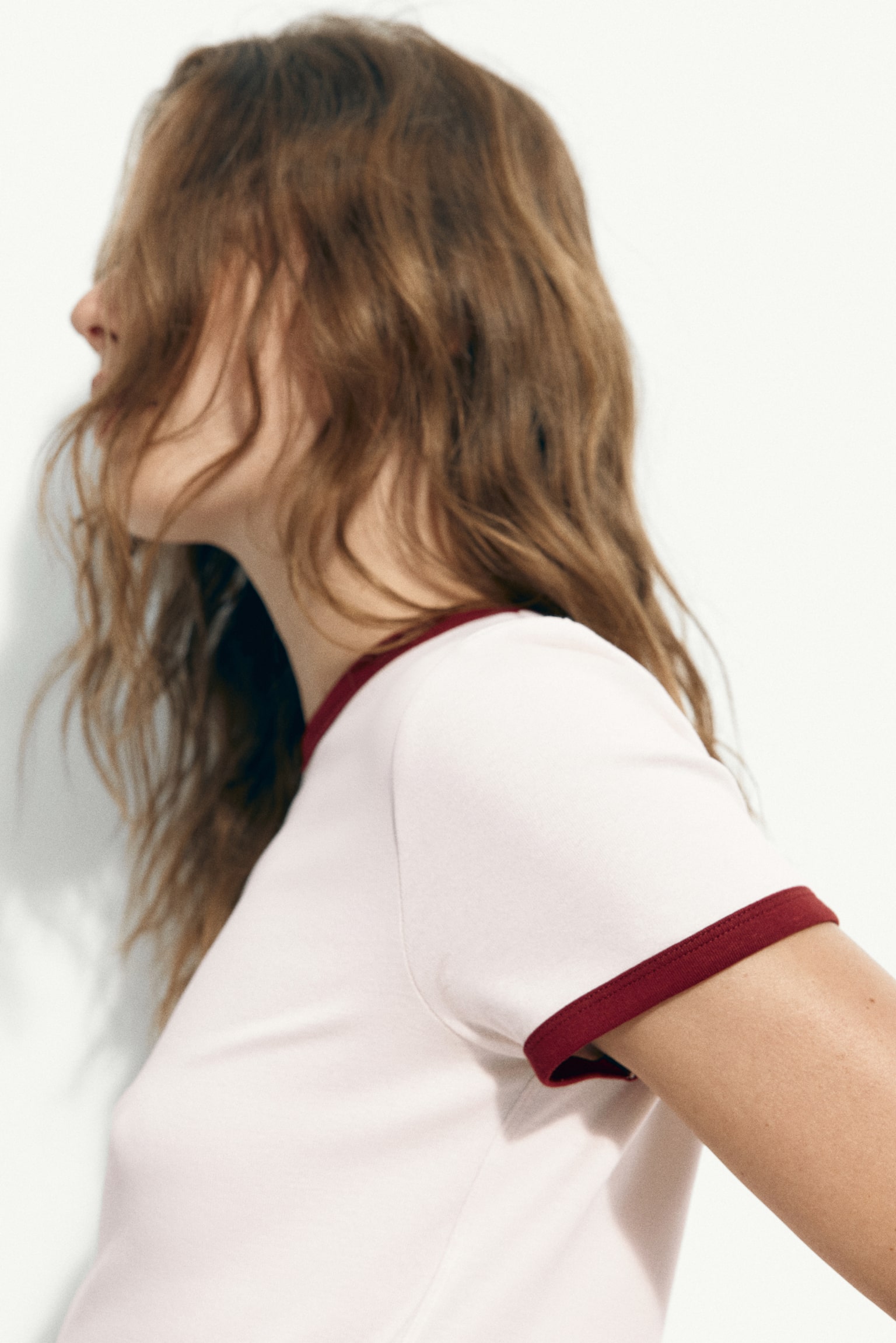 Женская футболка H&M Cotton, цвет: Светлый розовый — фото 5