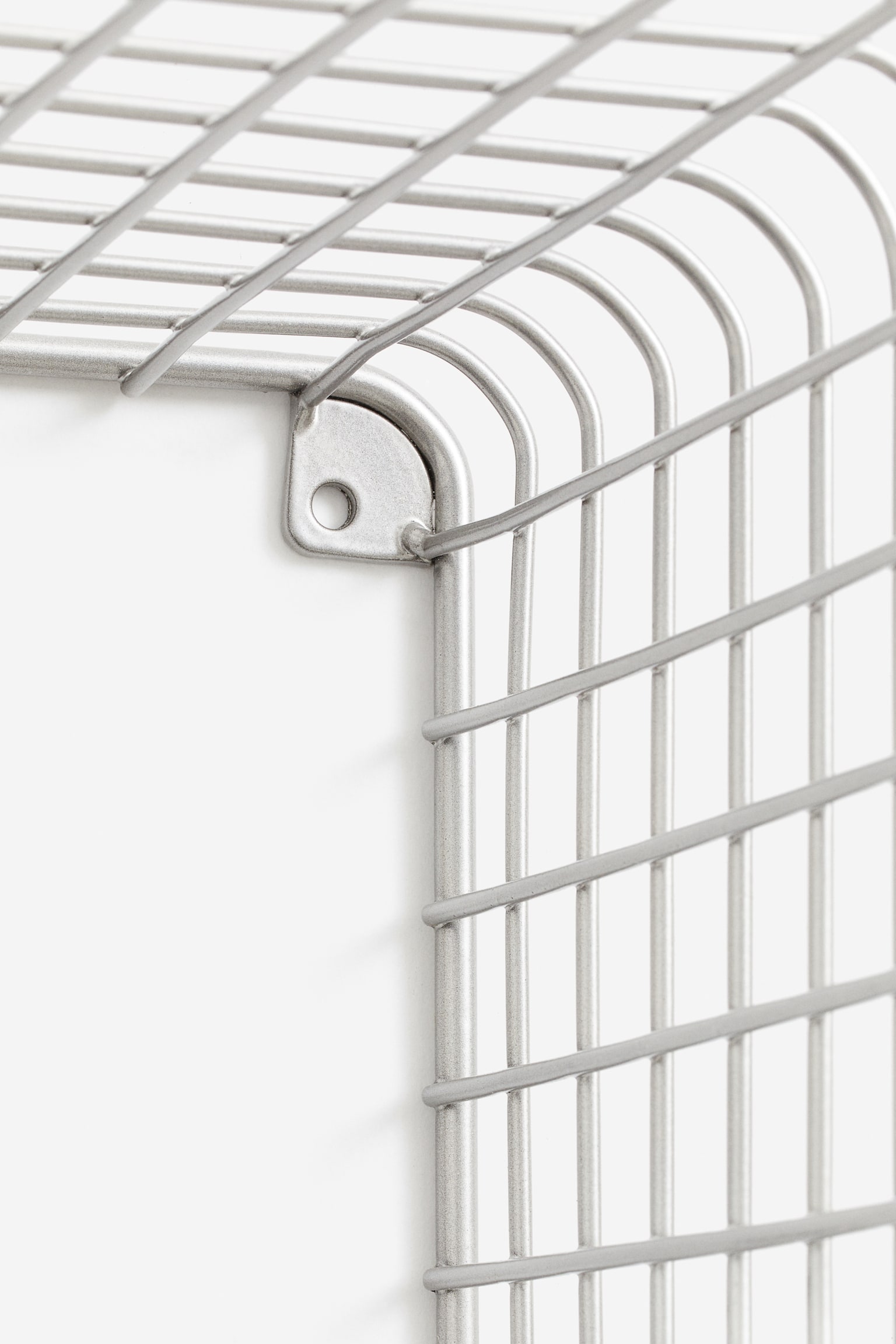 Metal wire wall shelf - Silver-coloured/Black - 3