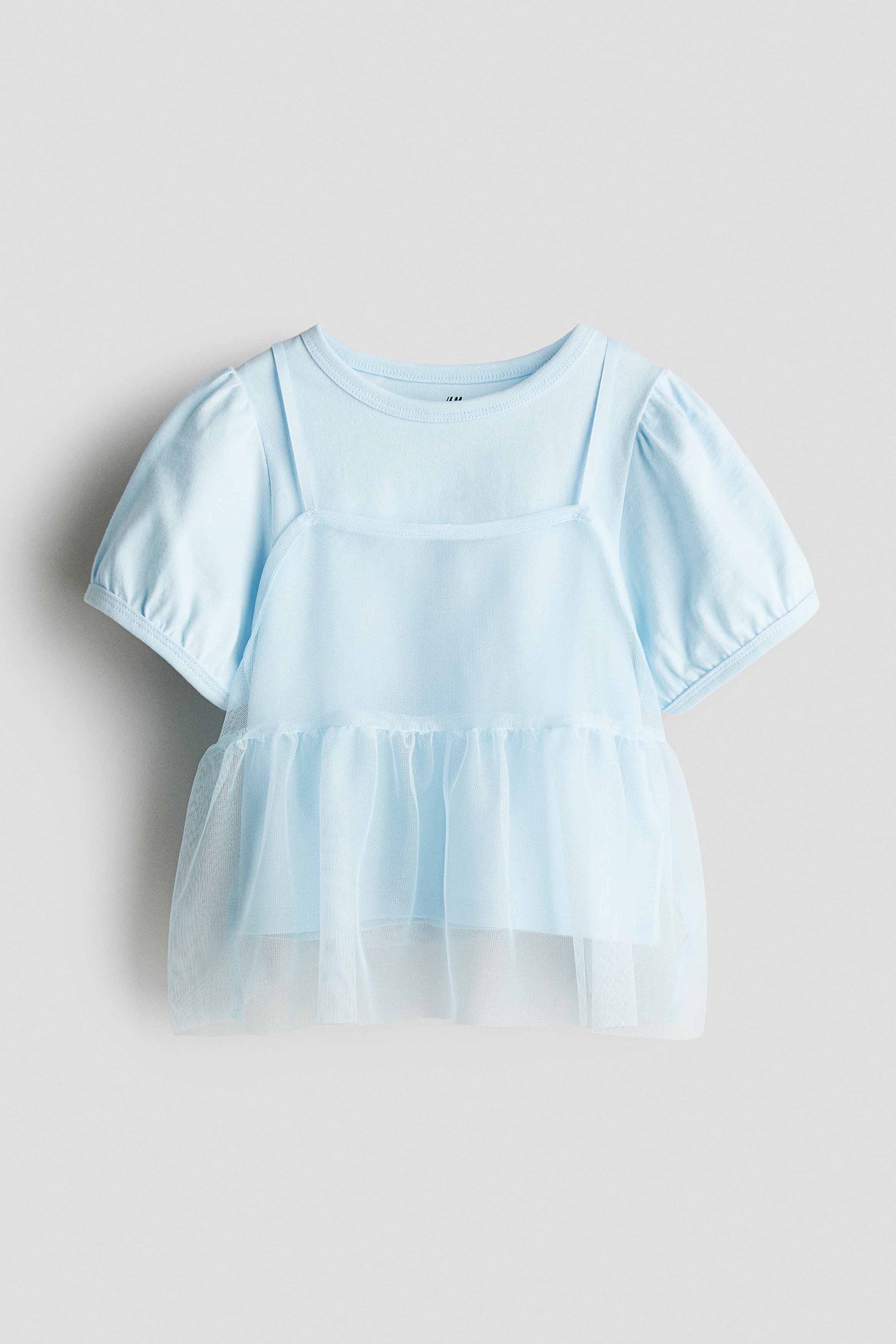 Conjunto de 2 top y camiseta - Azul claro/Rosa