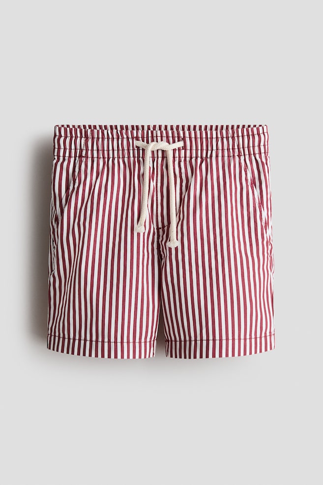 Cotton shorts - Dark red/Striped/Navy blue - 1