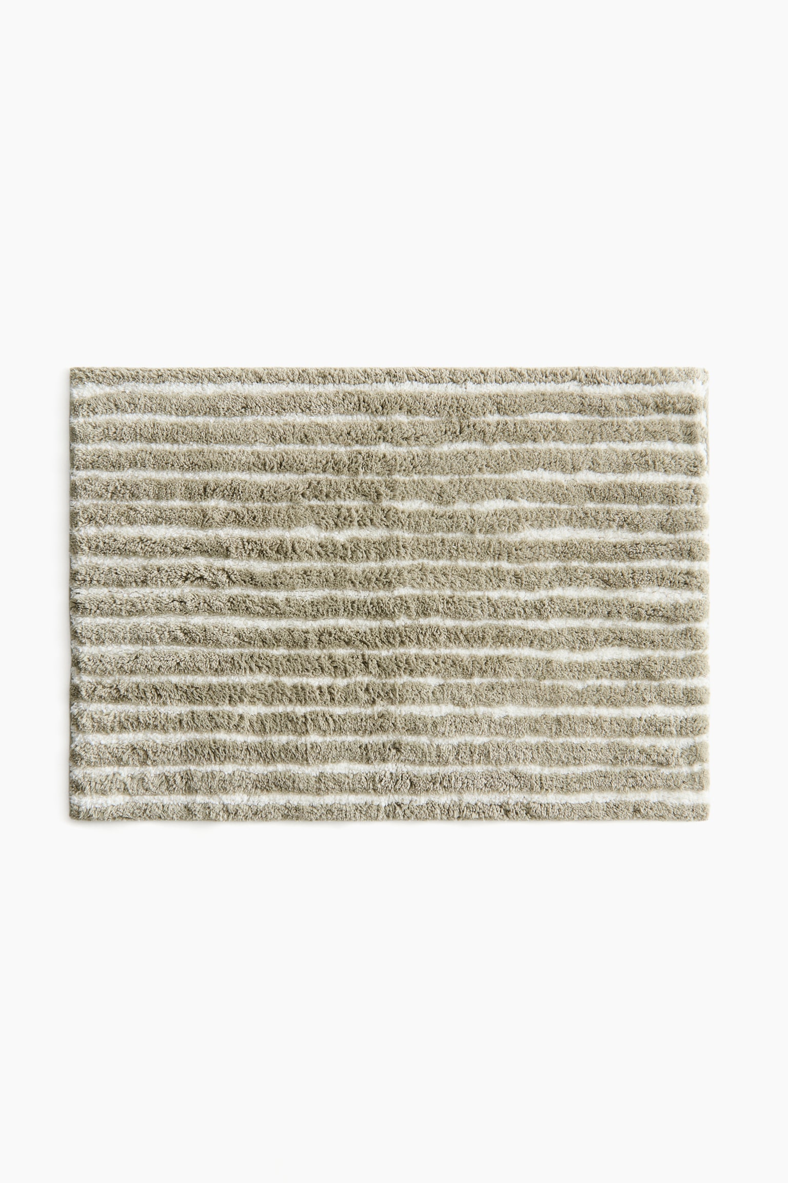 Tufted Cotton Bath Mat - Light khaki green/striped/Light beige/striped/Powder pink/striped