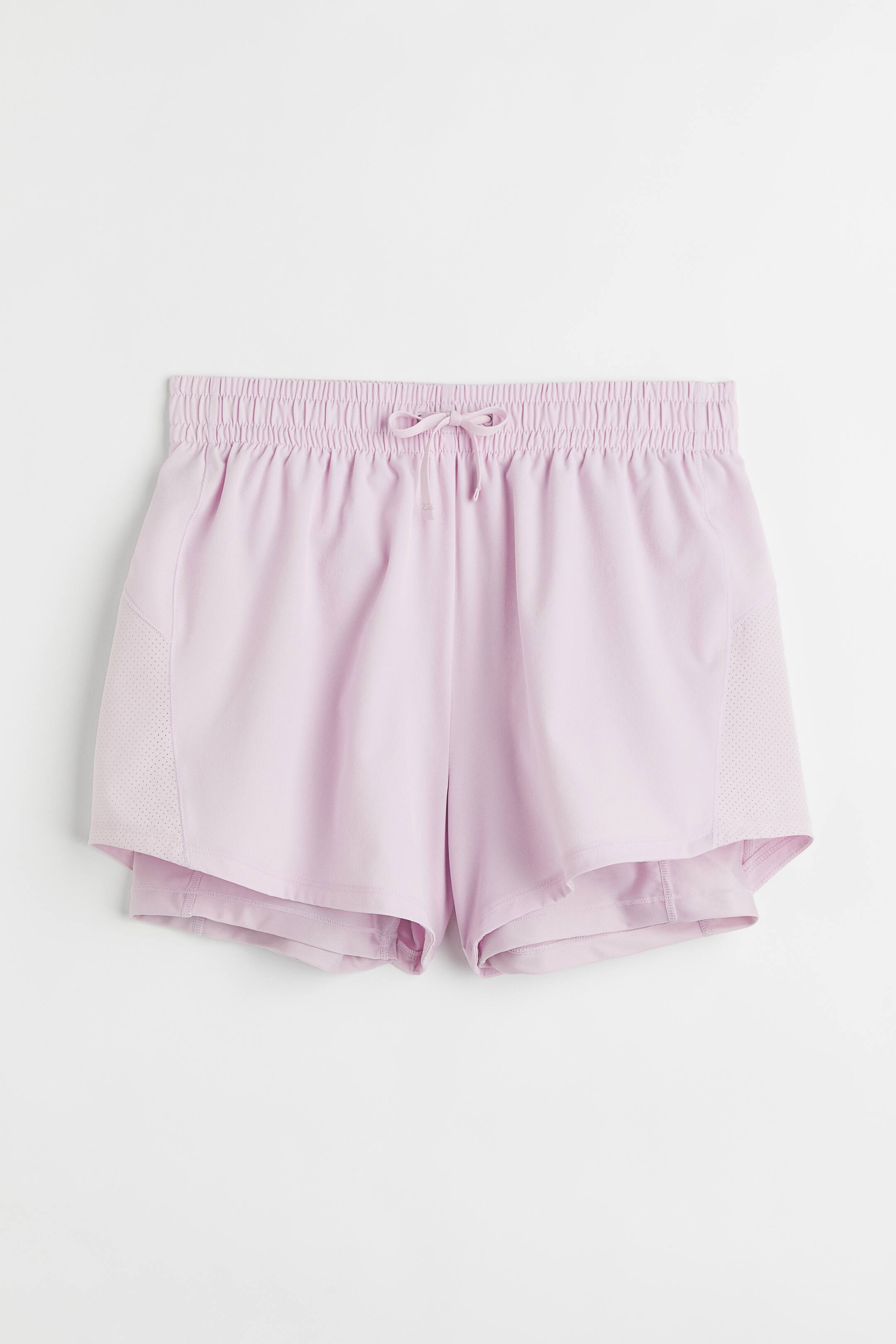 DryMove™ダブルレイヤーランニングショートパンツ - ライトパープル 