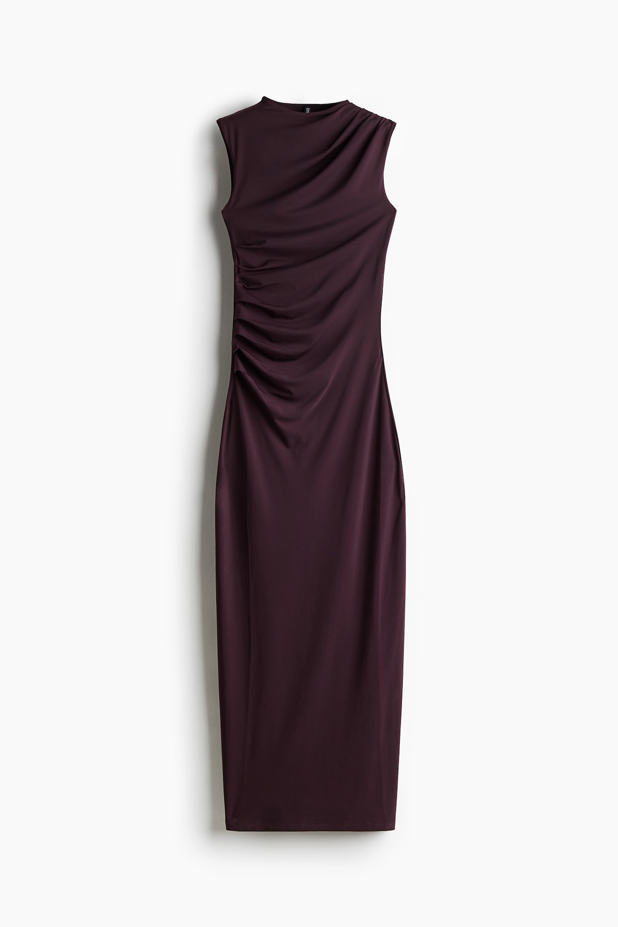 draped bodycon dress h&m dark purple Women's Dark purple Draped bodycon dress