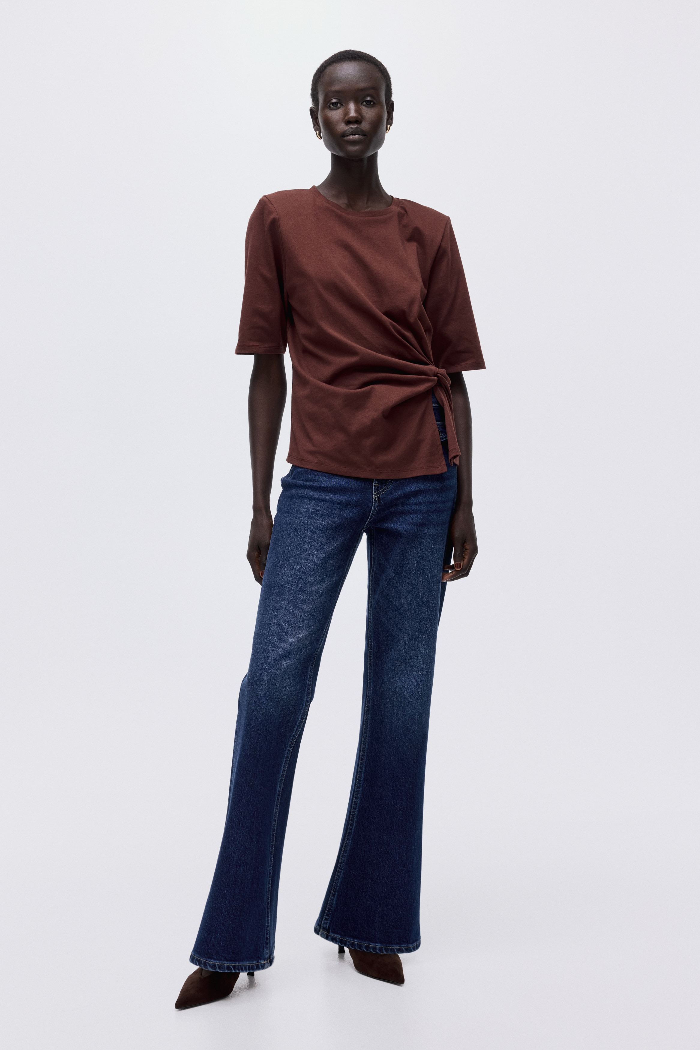 H & M - ツイストディテールTシャツ - レッド