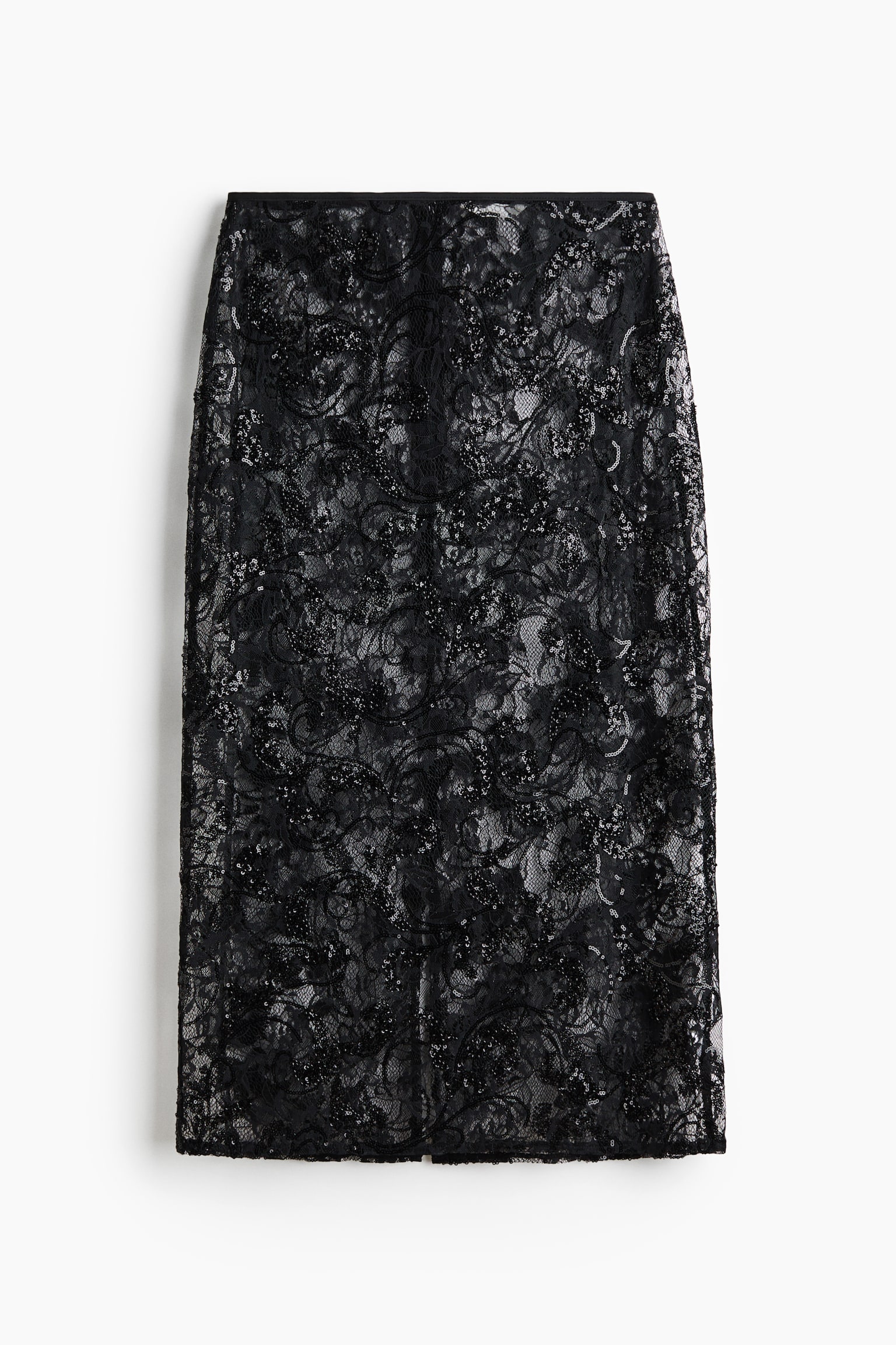 Женская юбка H&M Embellished Lace, цвет: Чёрный — фото 1