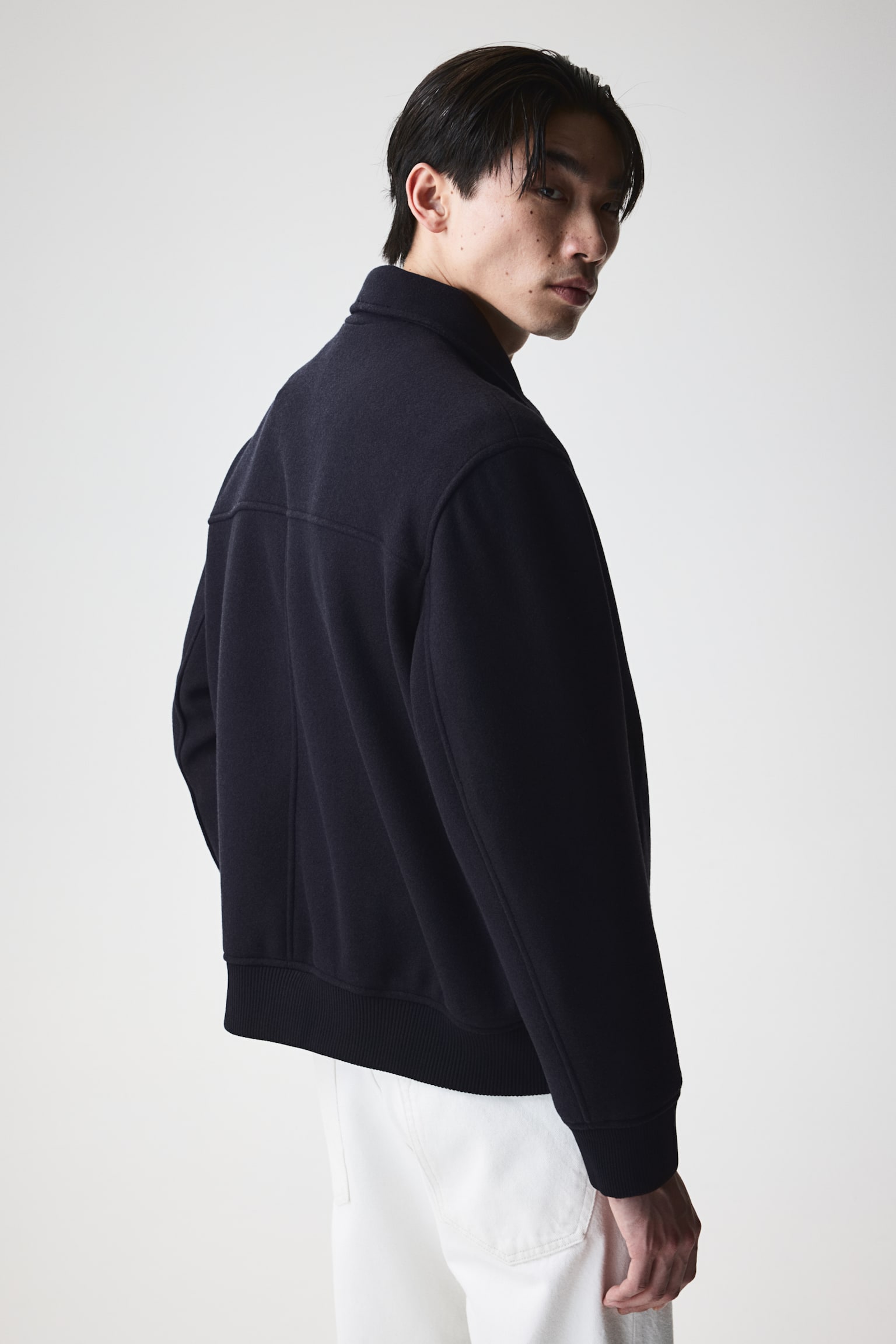 Wool-blend jacket - Navy blue/Dark grey - 5