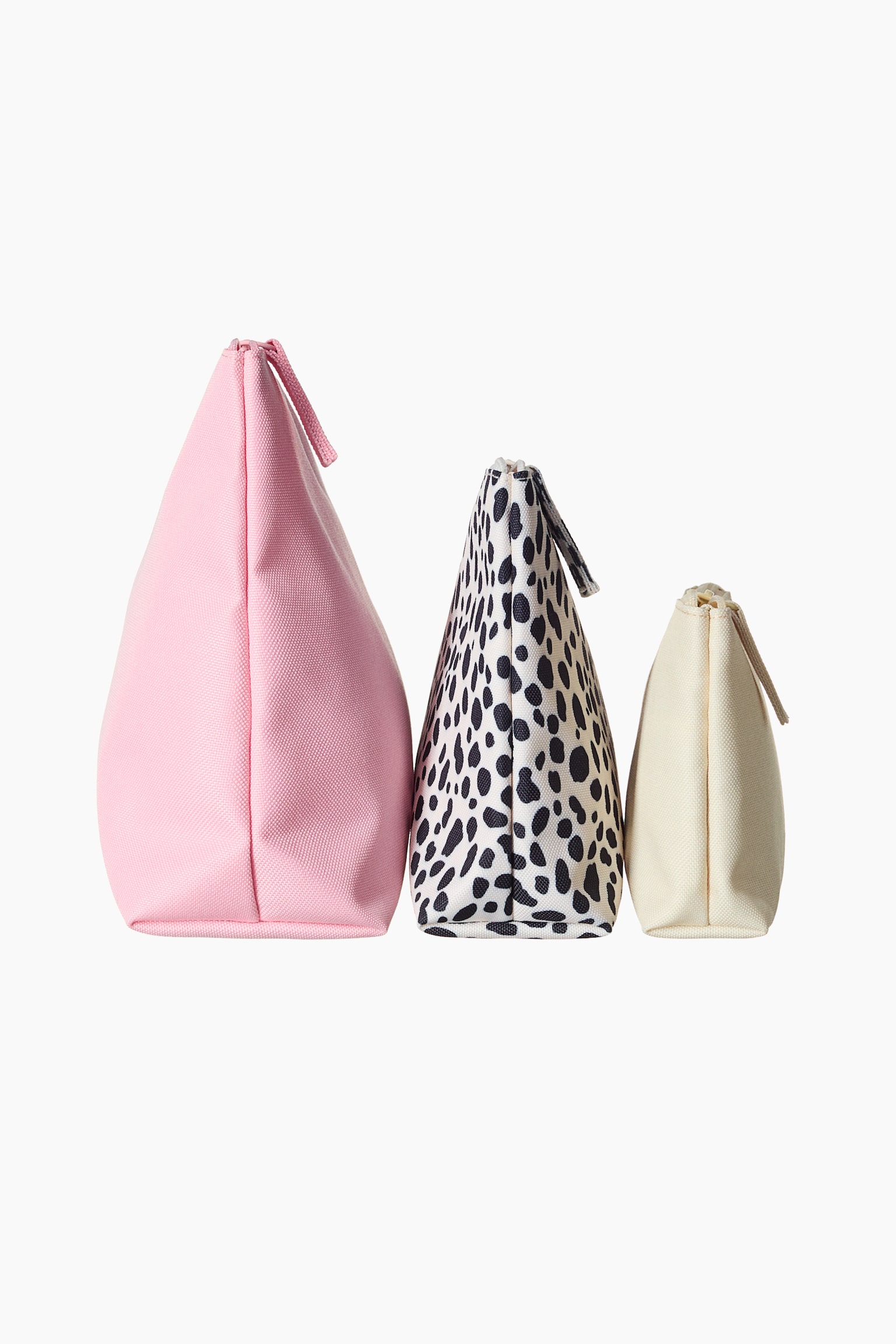 3 kpl toilettilaukkuja - Pink/Light yellow/Leopard print/Musta - 2