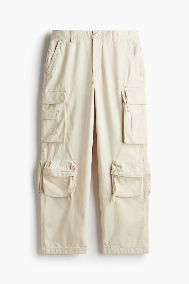 Loose Cargo Jeans - Crem - 1