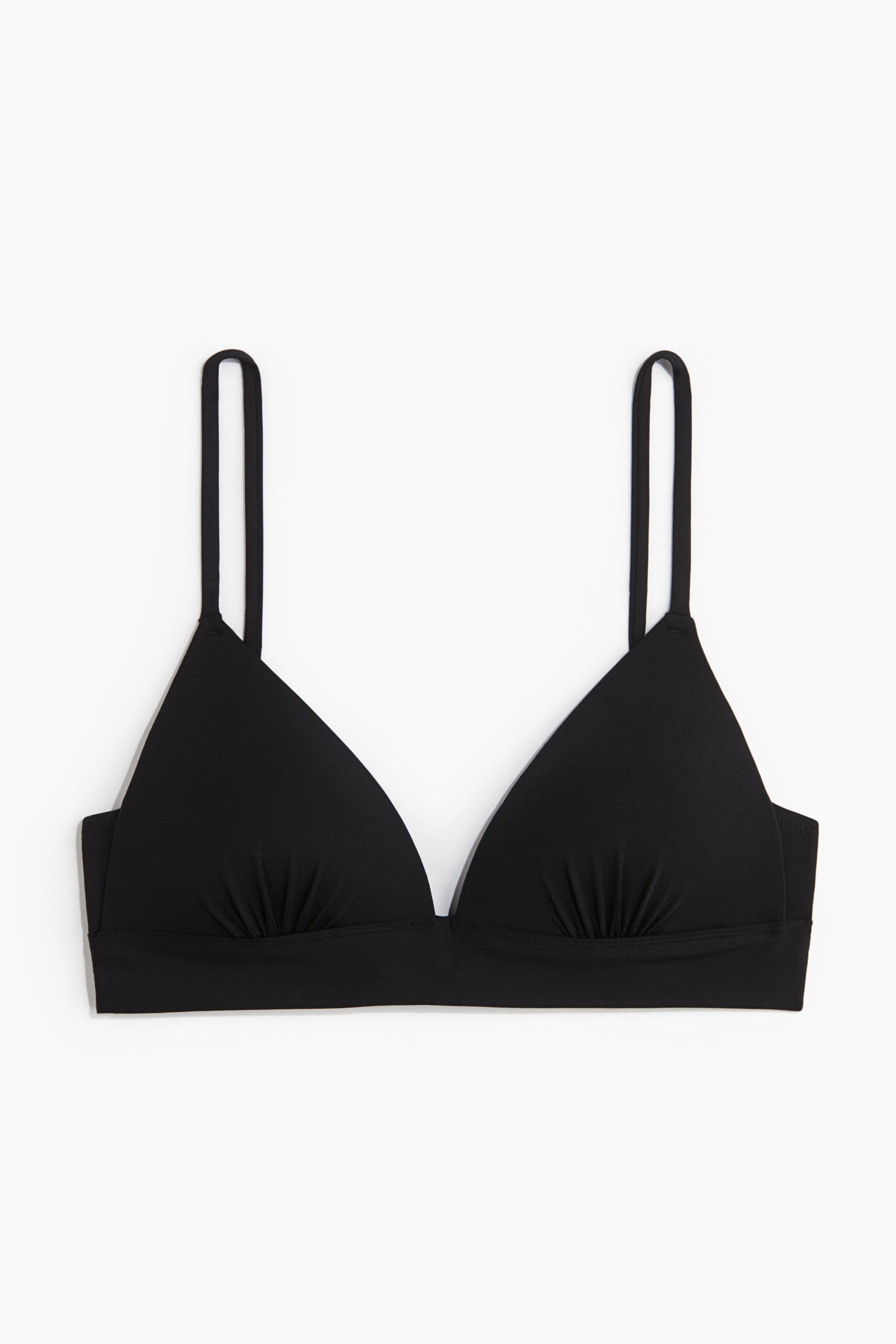 Push-up triangelbikinitop - Zwart/Dusty groen