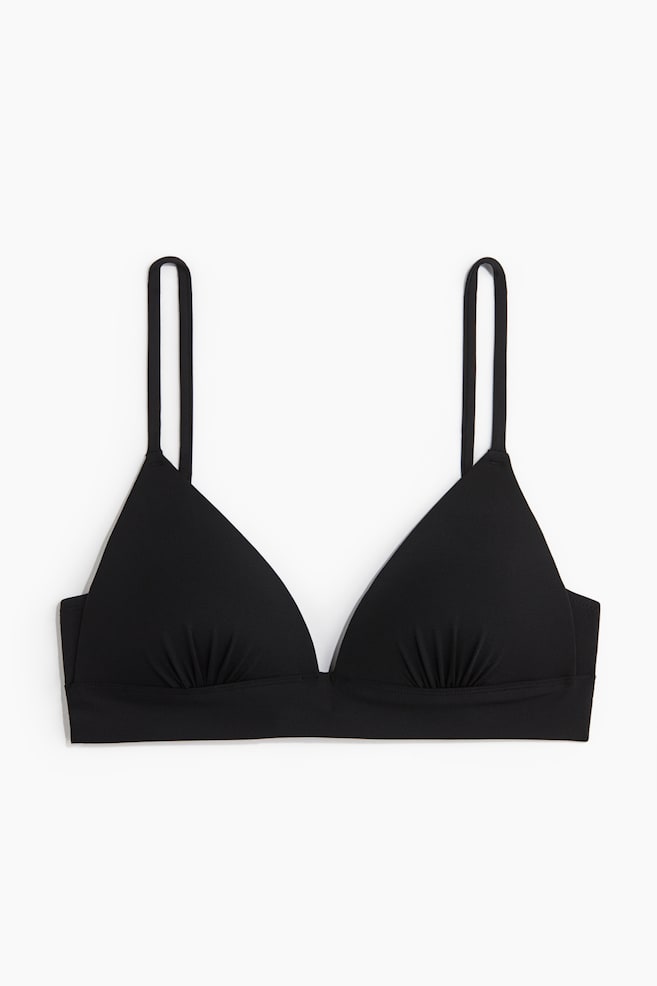 Push-up triangelbikinitop - Zwart/Dusty groen - 1