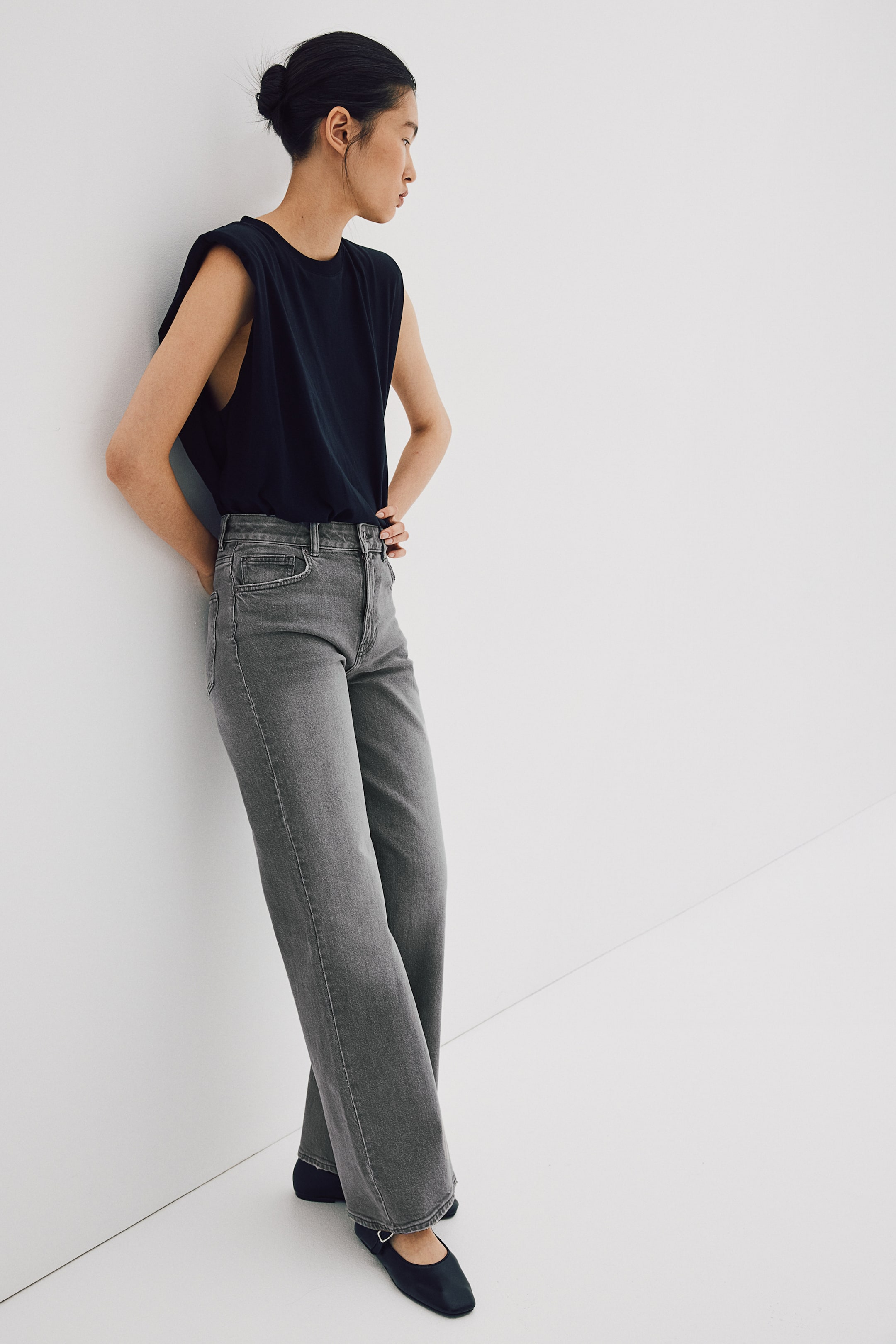 Wide High Jeans - Grey - Ladies | H&M GB 2