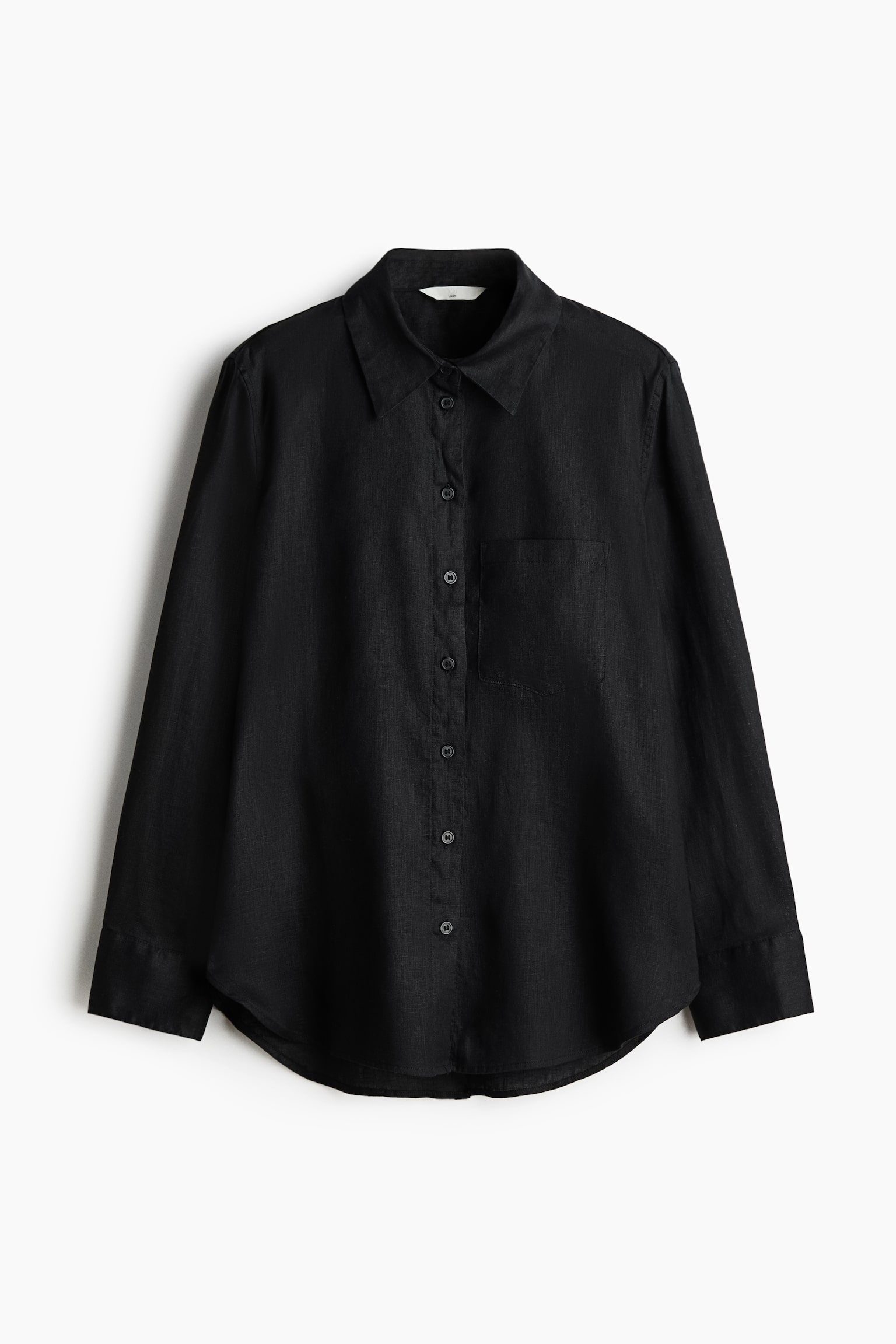 Linen shirt - Black/Dark brown
