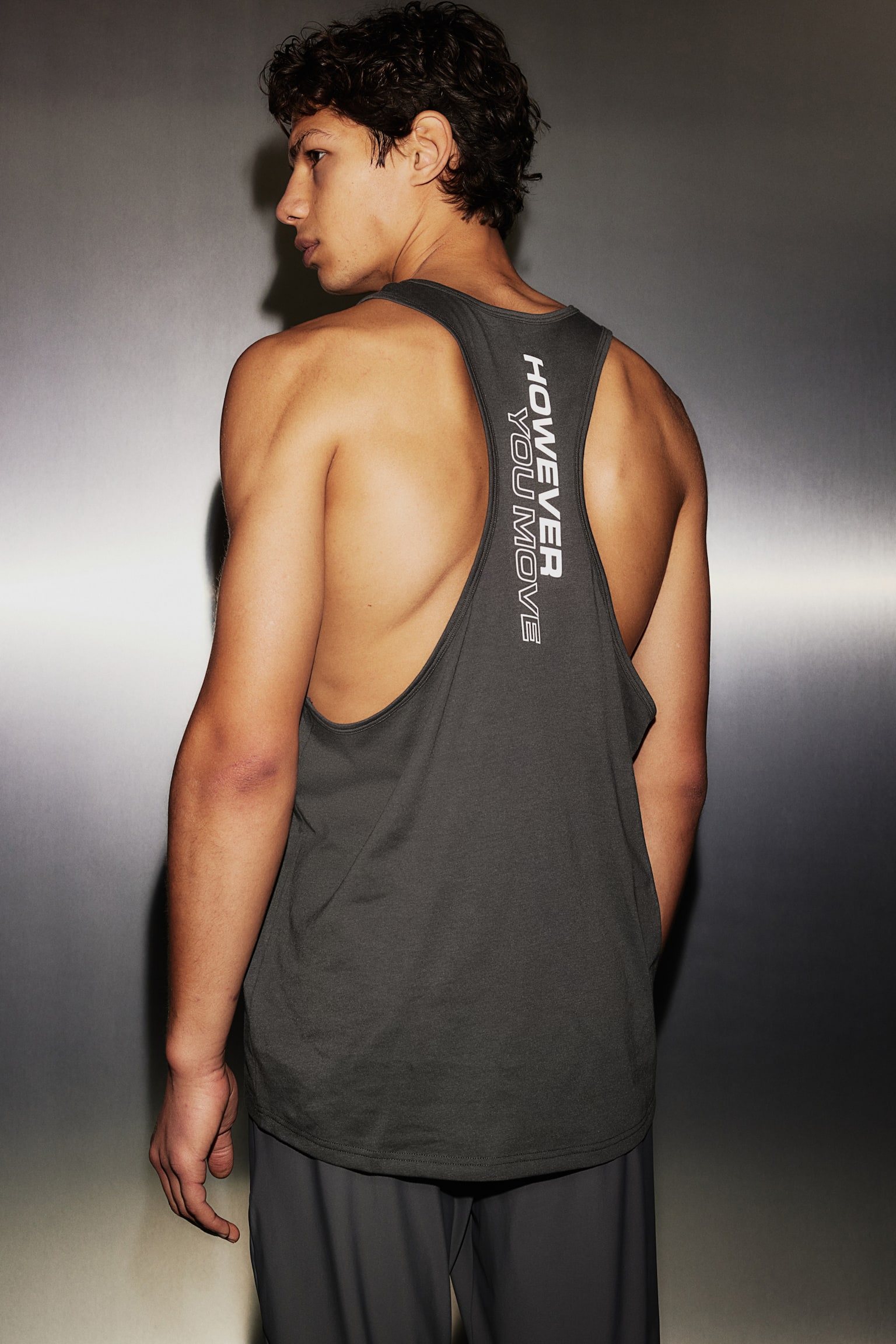 Regular Fit Sports vest top in DryMove™ - Dark grey/However You Move/Grey marl/Black/White - 1