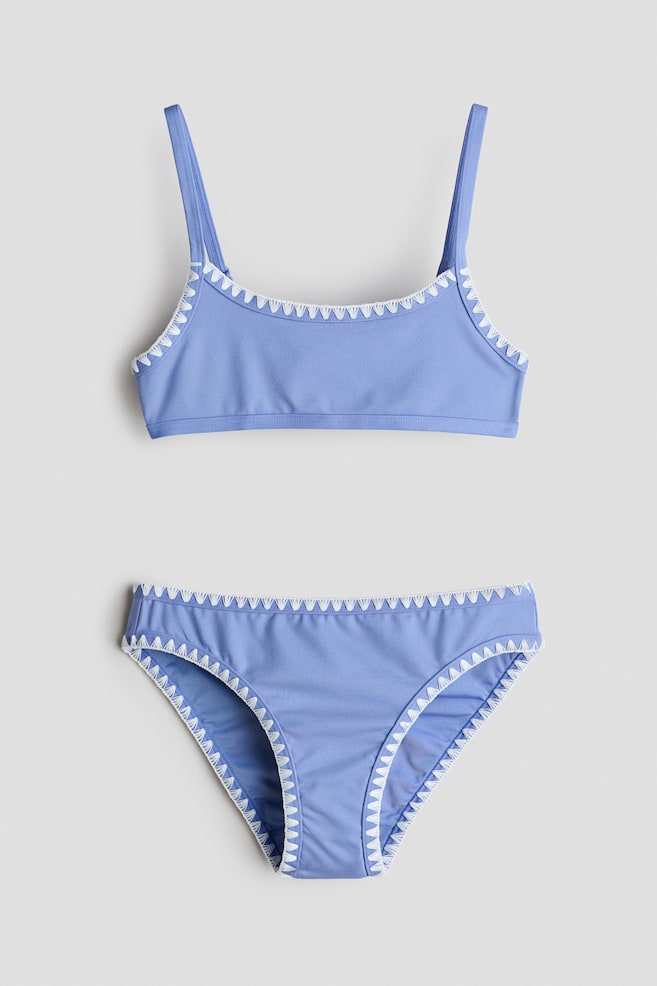 Wyszywany kostium bikini - Niebieski - 1