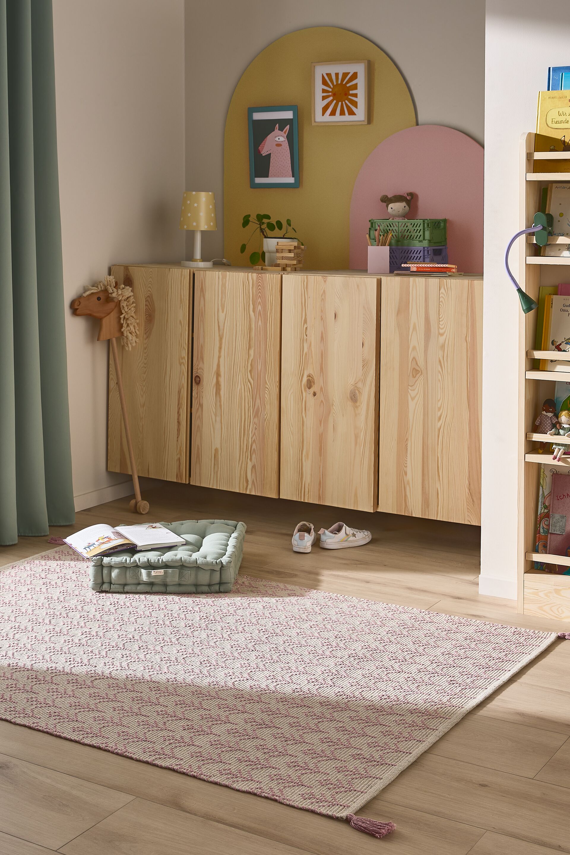 Tapis Pour Enfants Lavable Elli - Rose/Jaune