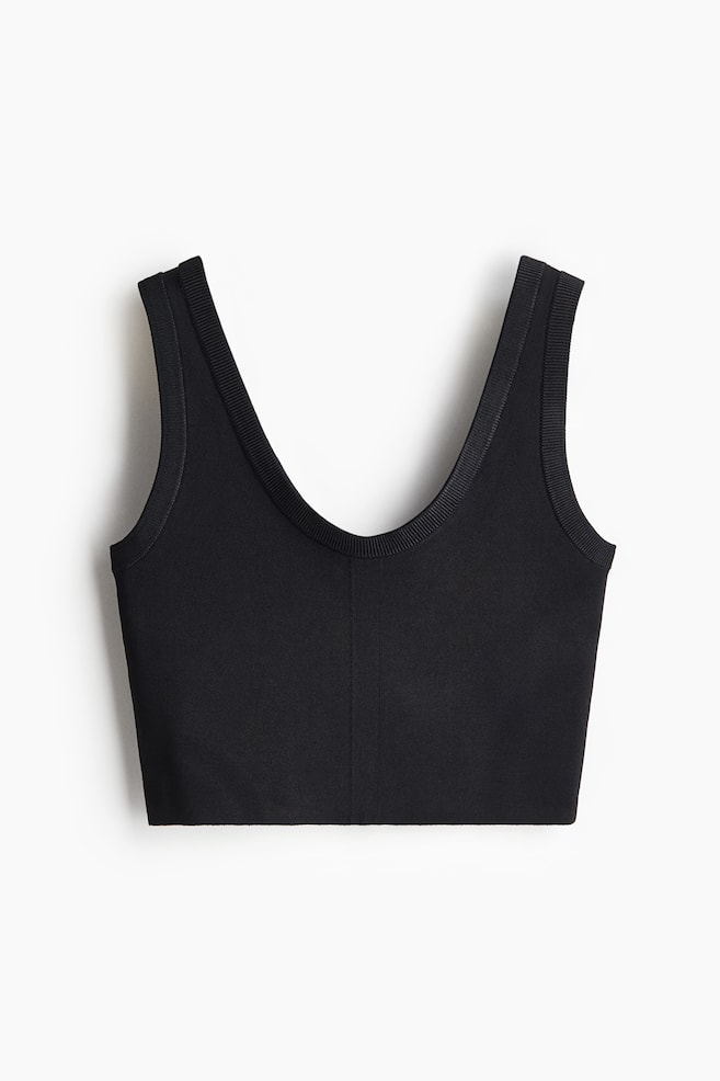 Dense-Knit Tank Top - Black - 1