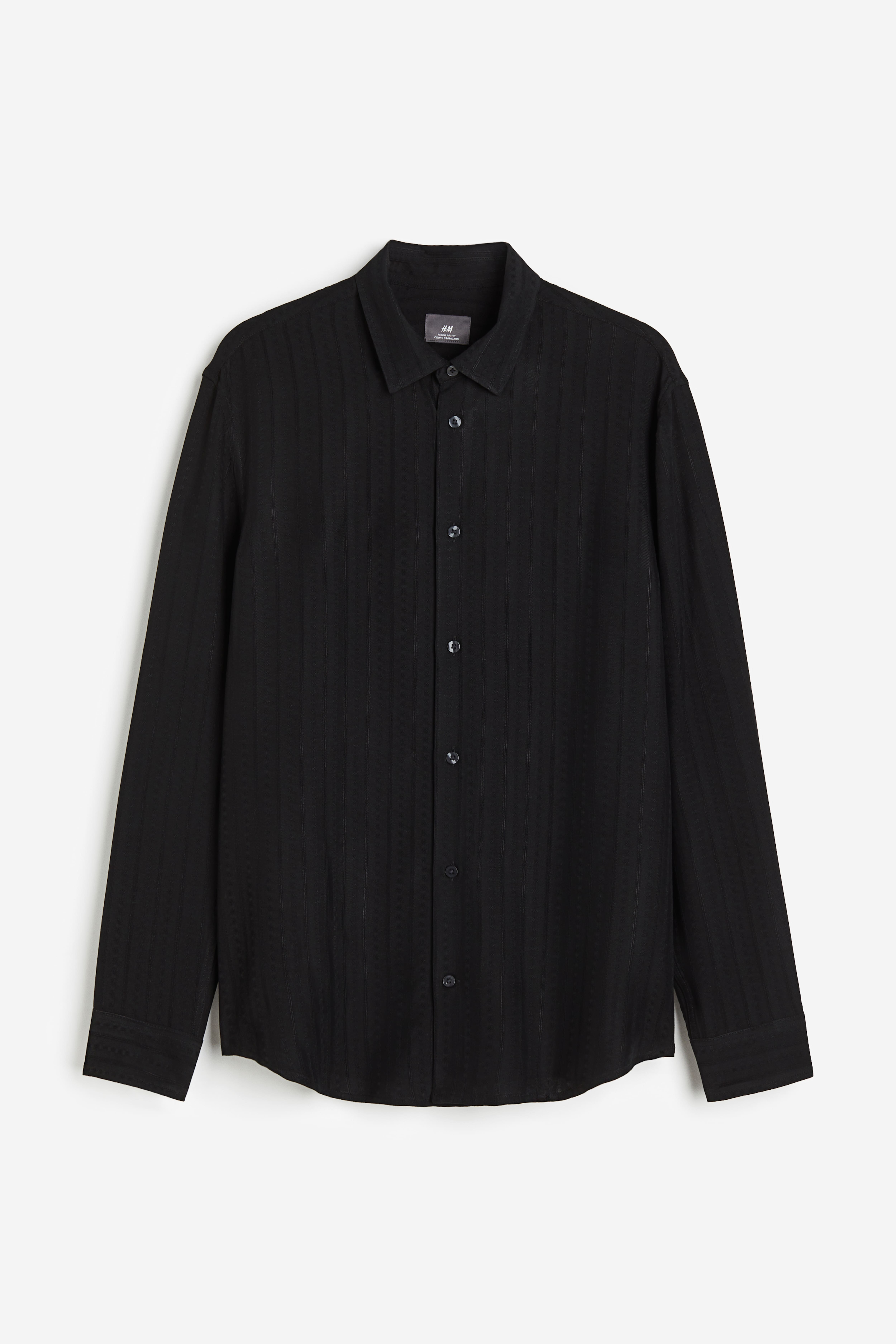 Regular Fit Textured Shirt Black Men H M CA