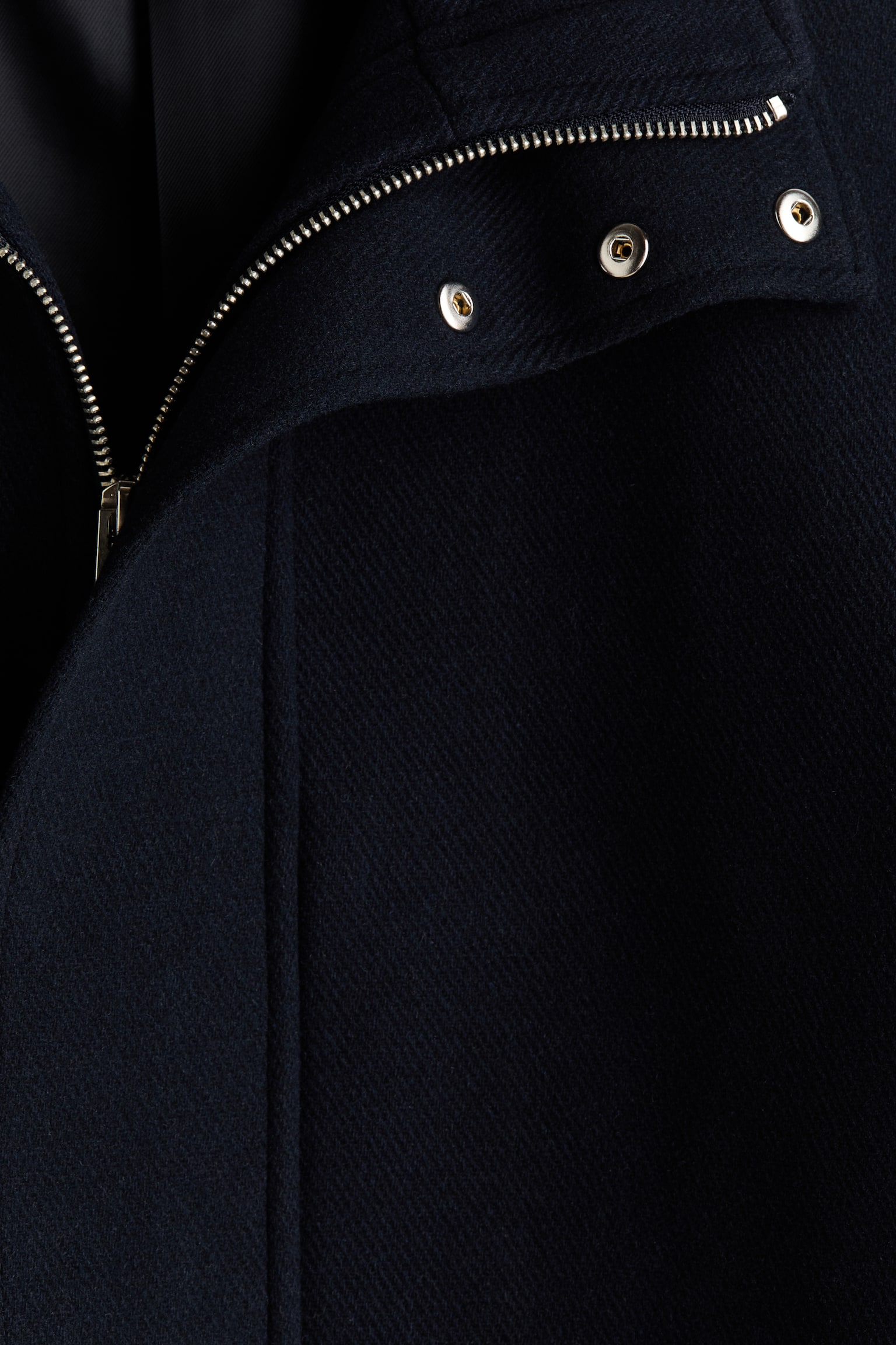 Мужское пальто H&M Wool-Blend Twill, цвет: Тёмный синий — фото 9