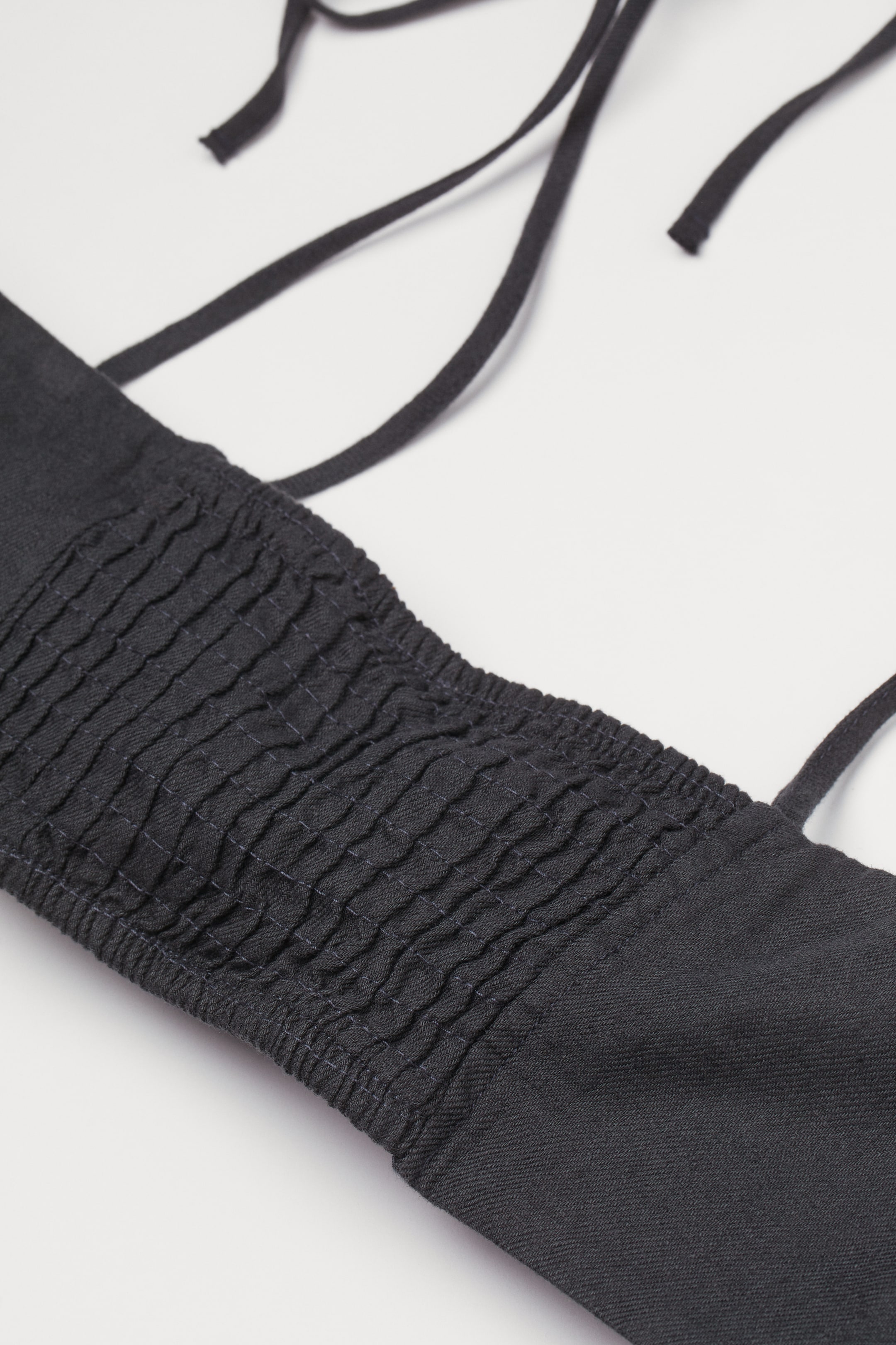 이미지 확대 보기: 리넨 블렌드 크롭트 탑 - 다크 그레이 - 여성 | H&M KR 2