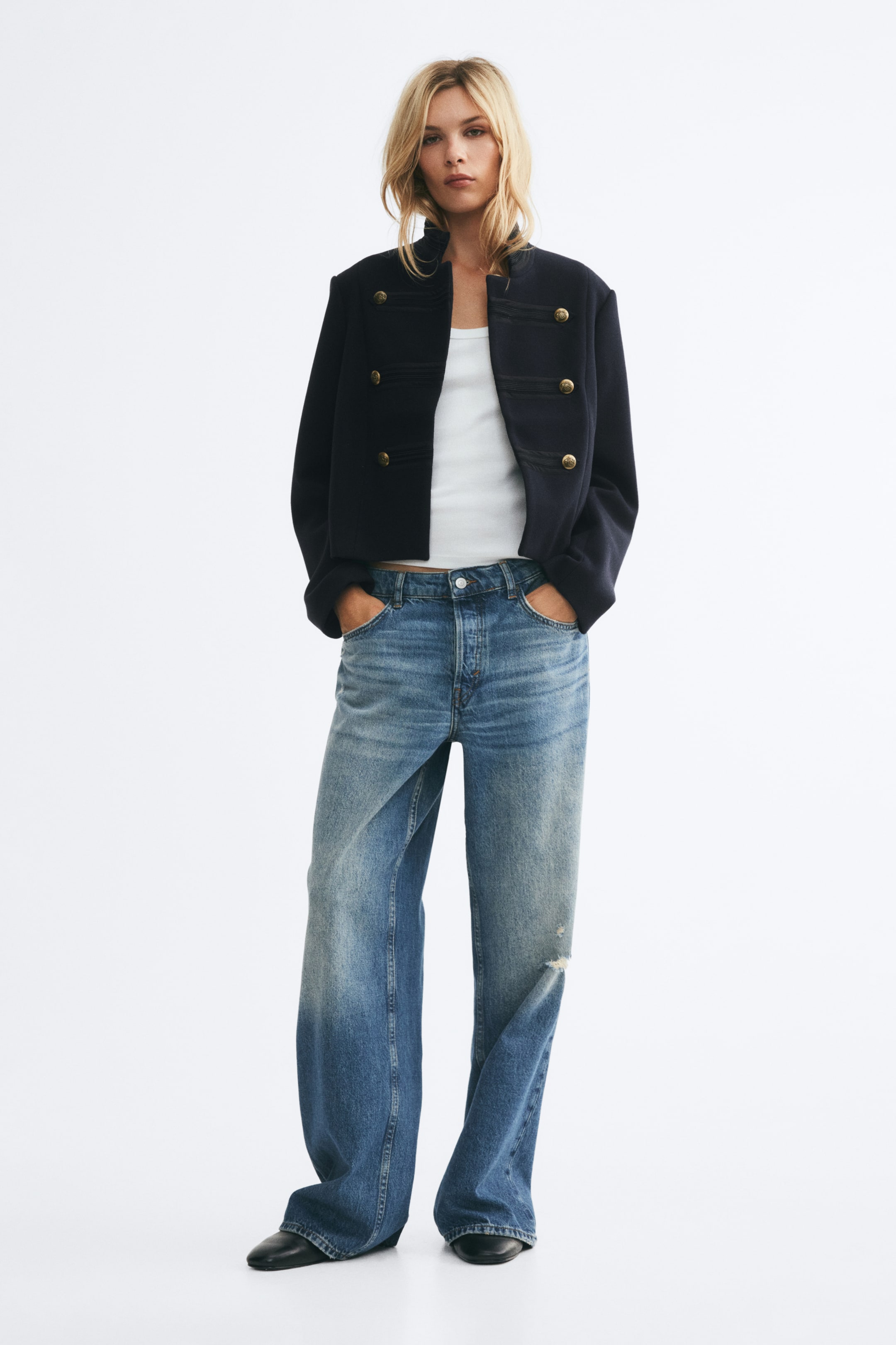 Женские куртки H&M Button-Detail Jacket — фото 4