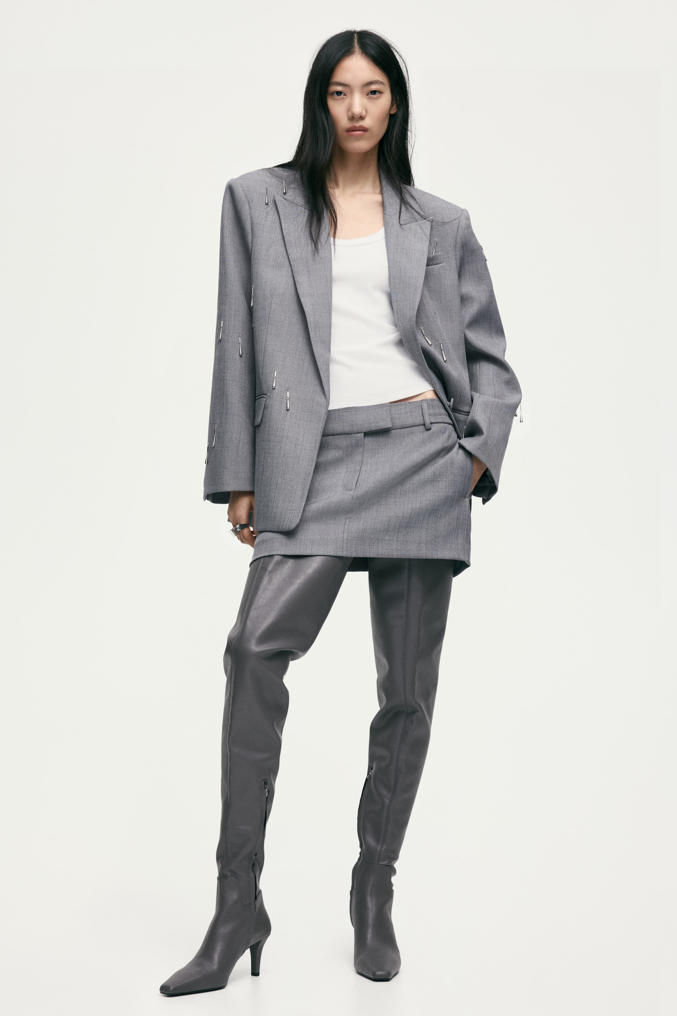 Agrandir l'image: Minijupe - Gris - FEMME | H&M FR 2