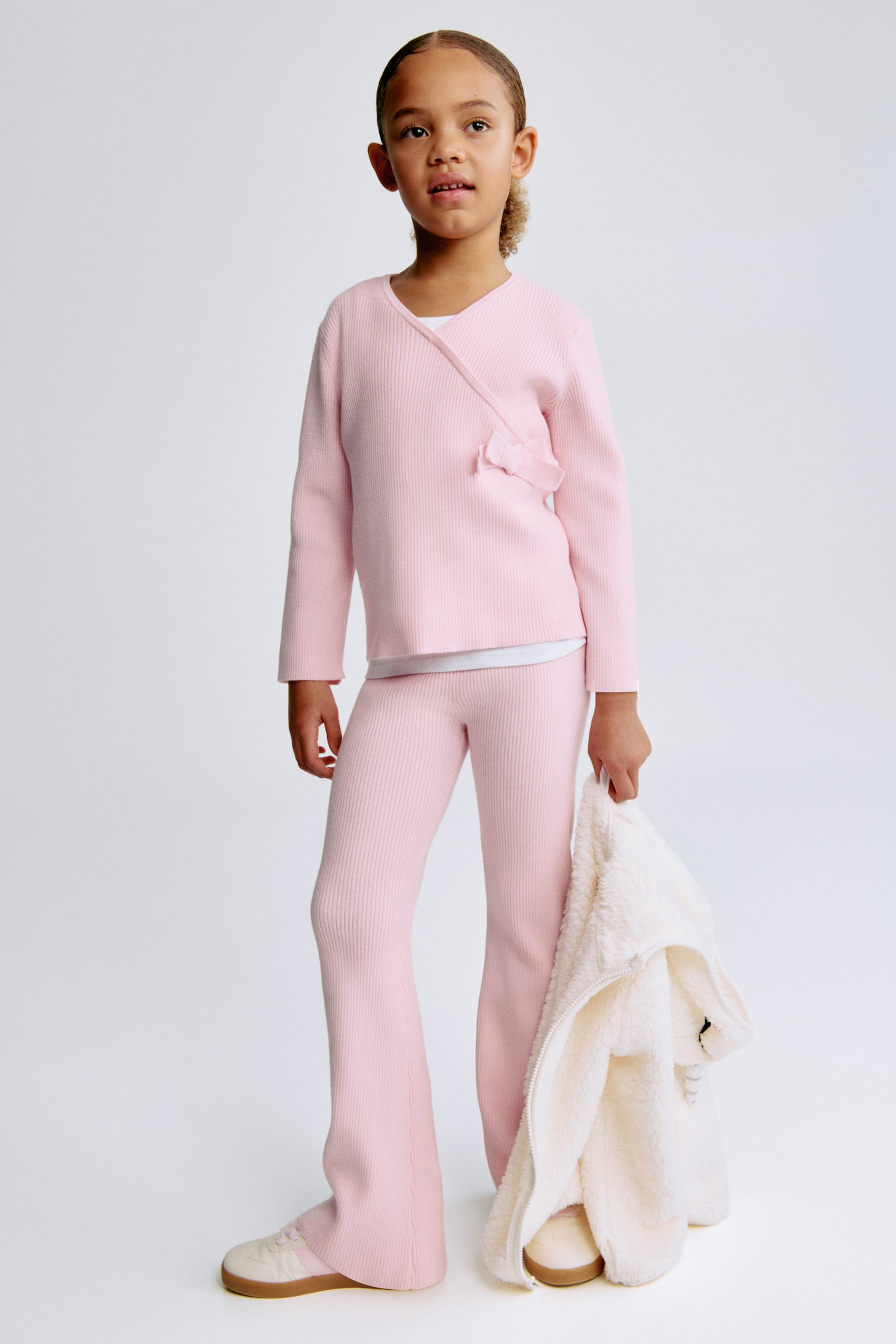 2-piece top and leggings set - Pink/Beige marl - 1