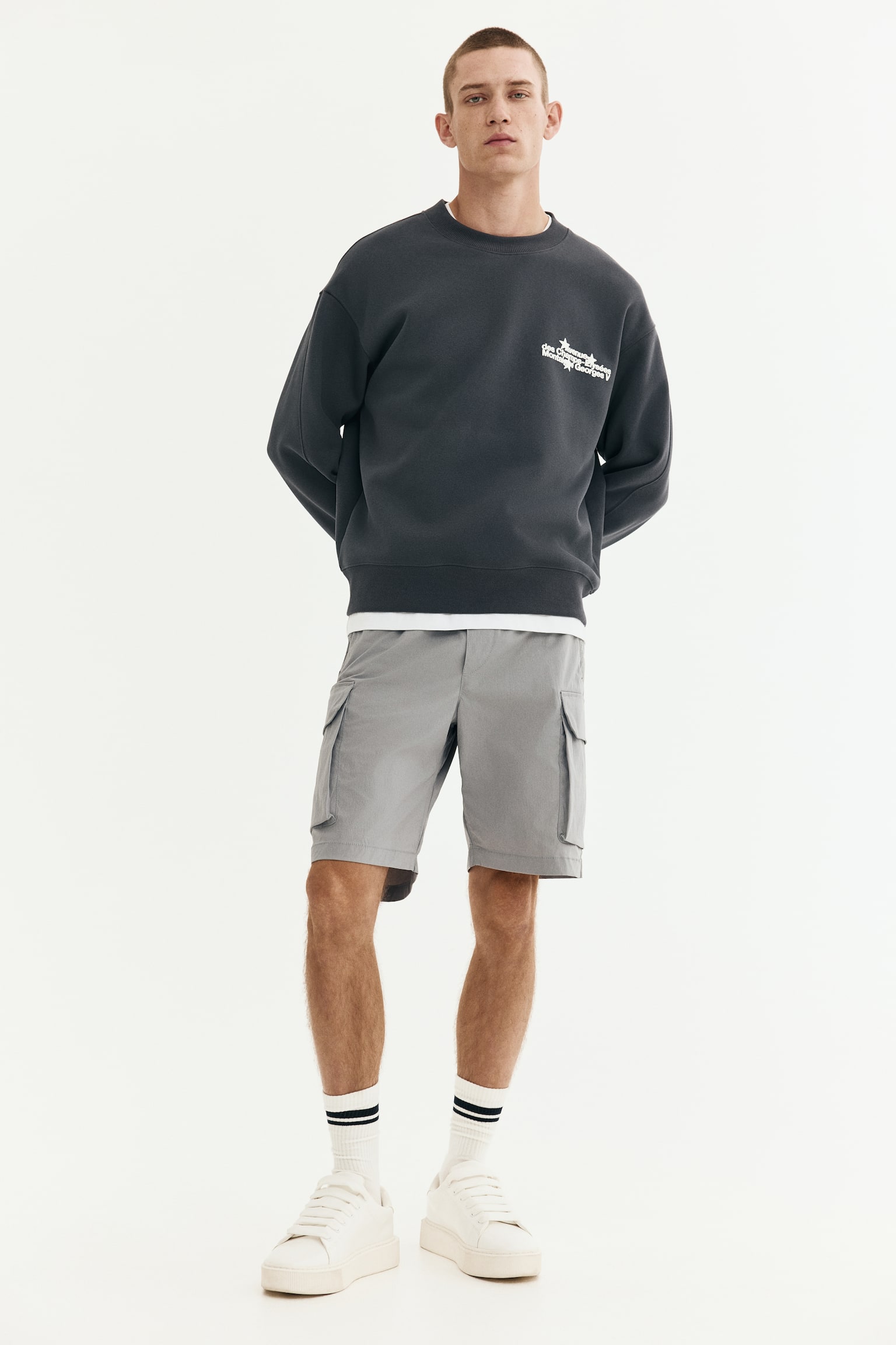 Shorts Cargo Regular Fit en nylon - Gris/Verde/Negro - 5